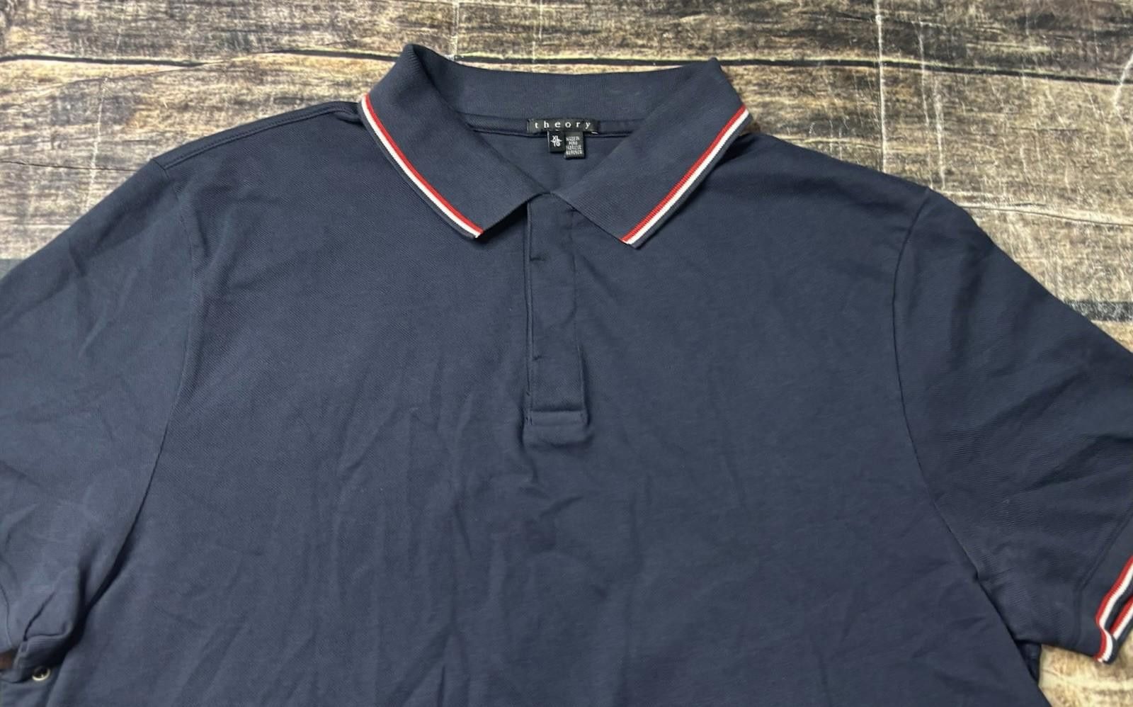 Theory Theory Polo Shirt Women's XL Navy Short Sleeve Top Cotton Size XL / US 12-14 / IT 48-50 - 4 Thumbnail