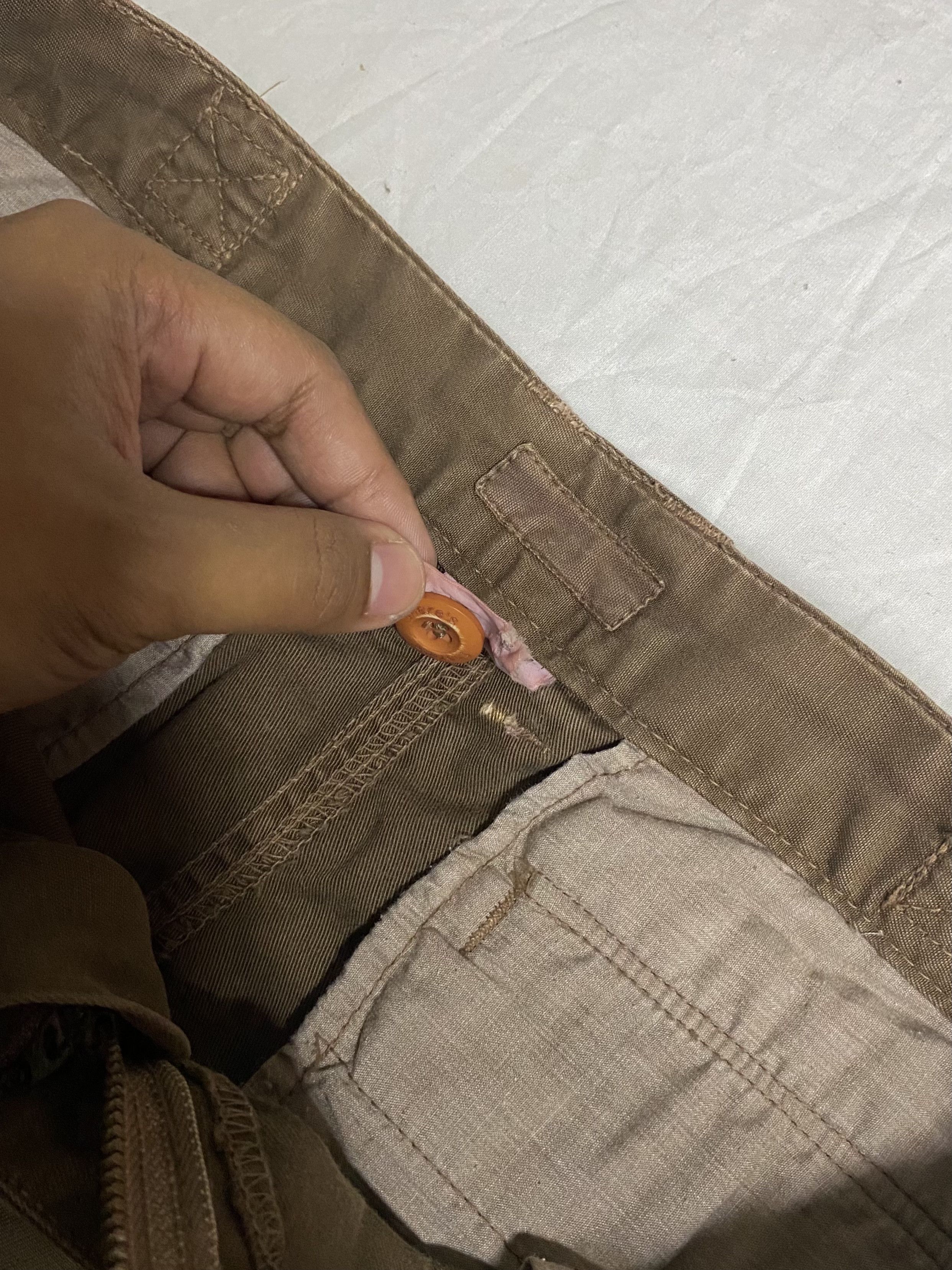 Japanese Brand There’s Brown Utility Cargo Skirt Multi-Pocket and Button Size 29" - 7 Thumbnail