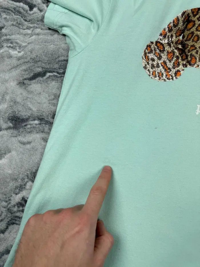 Palm Angels Palm Angels Leopard Bear T-Shirt Men Size M Green Mint Size US M / EU 48-50 / 2 - 9 Thumbnail
