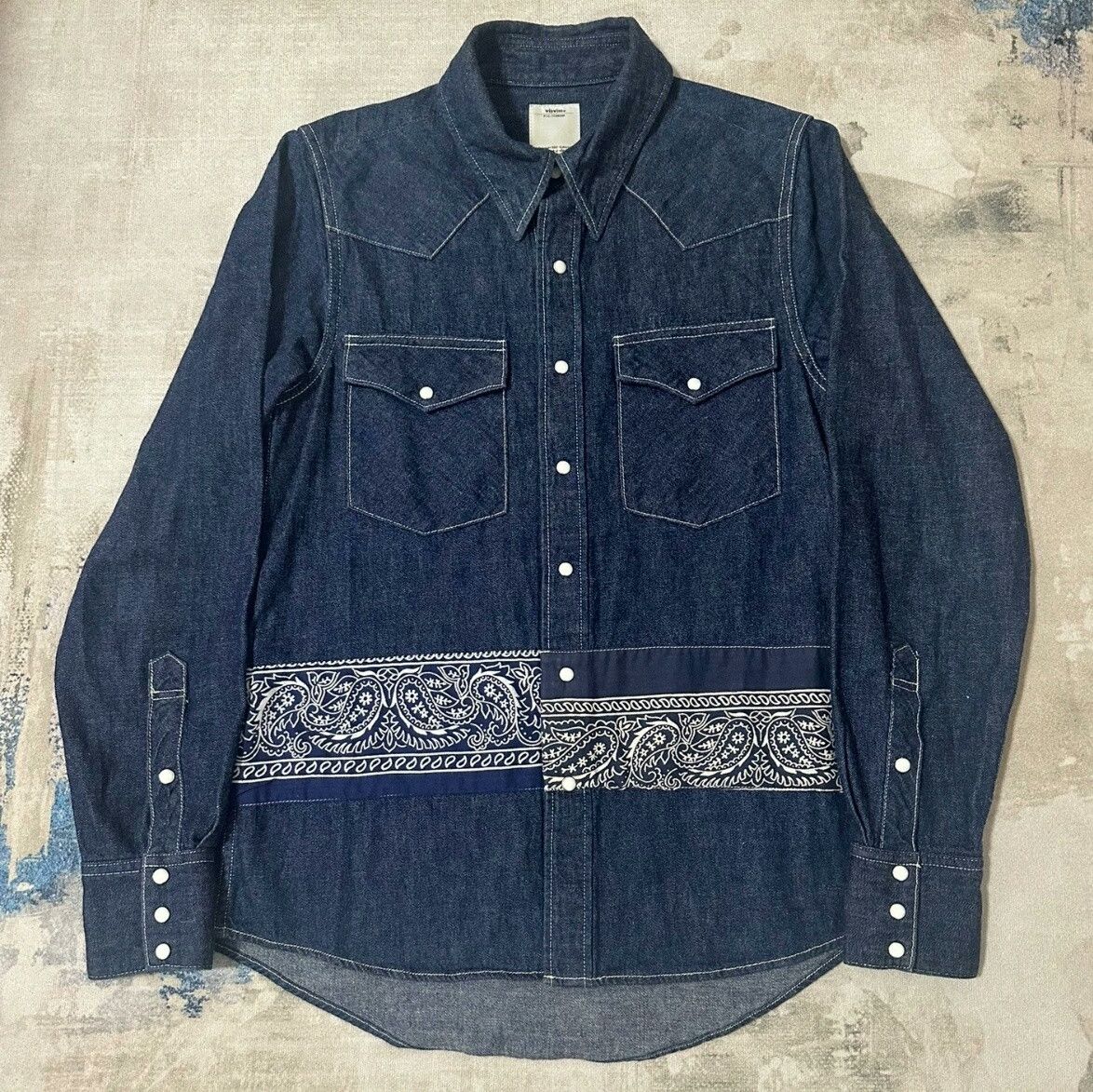 Visvim VISVIM Bandana Patchwork Denim Shirt Size US XS / EU 42 / 0 - 1 Thumbnail