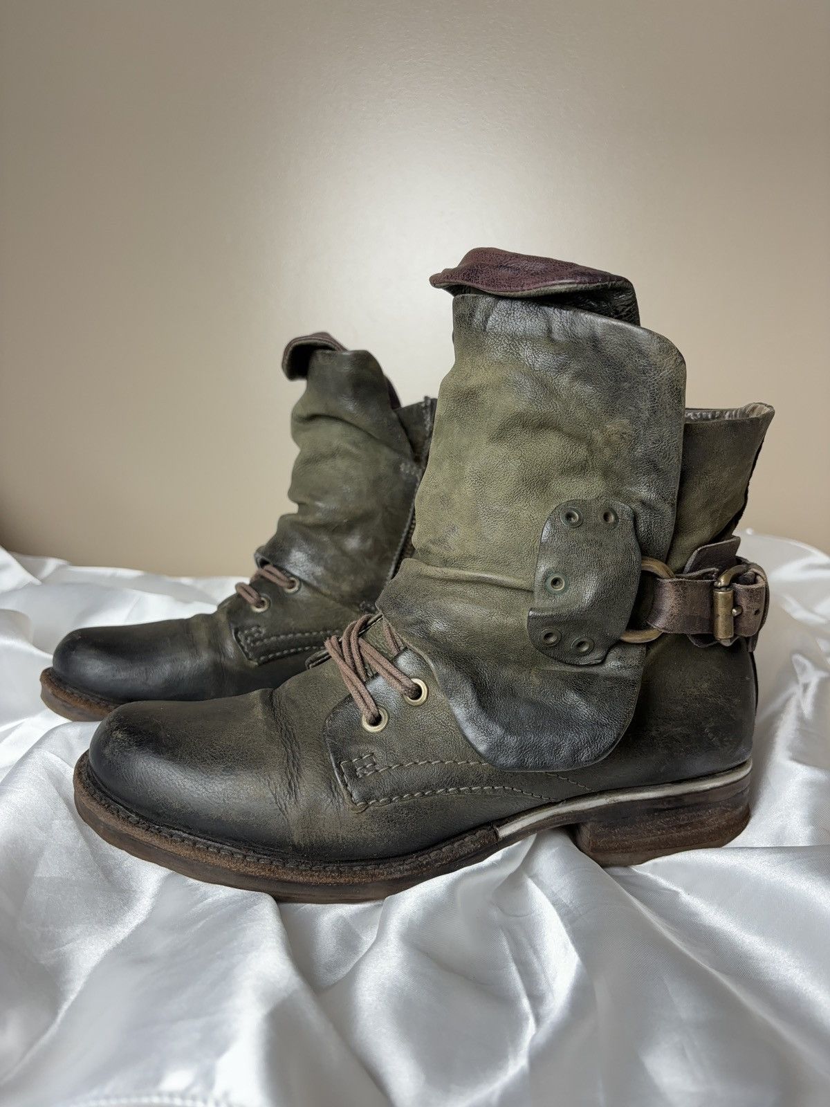 A S 98 x Airstep As98 Vintage Boots Airstep Leather Shoes in Green, Women's