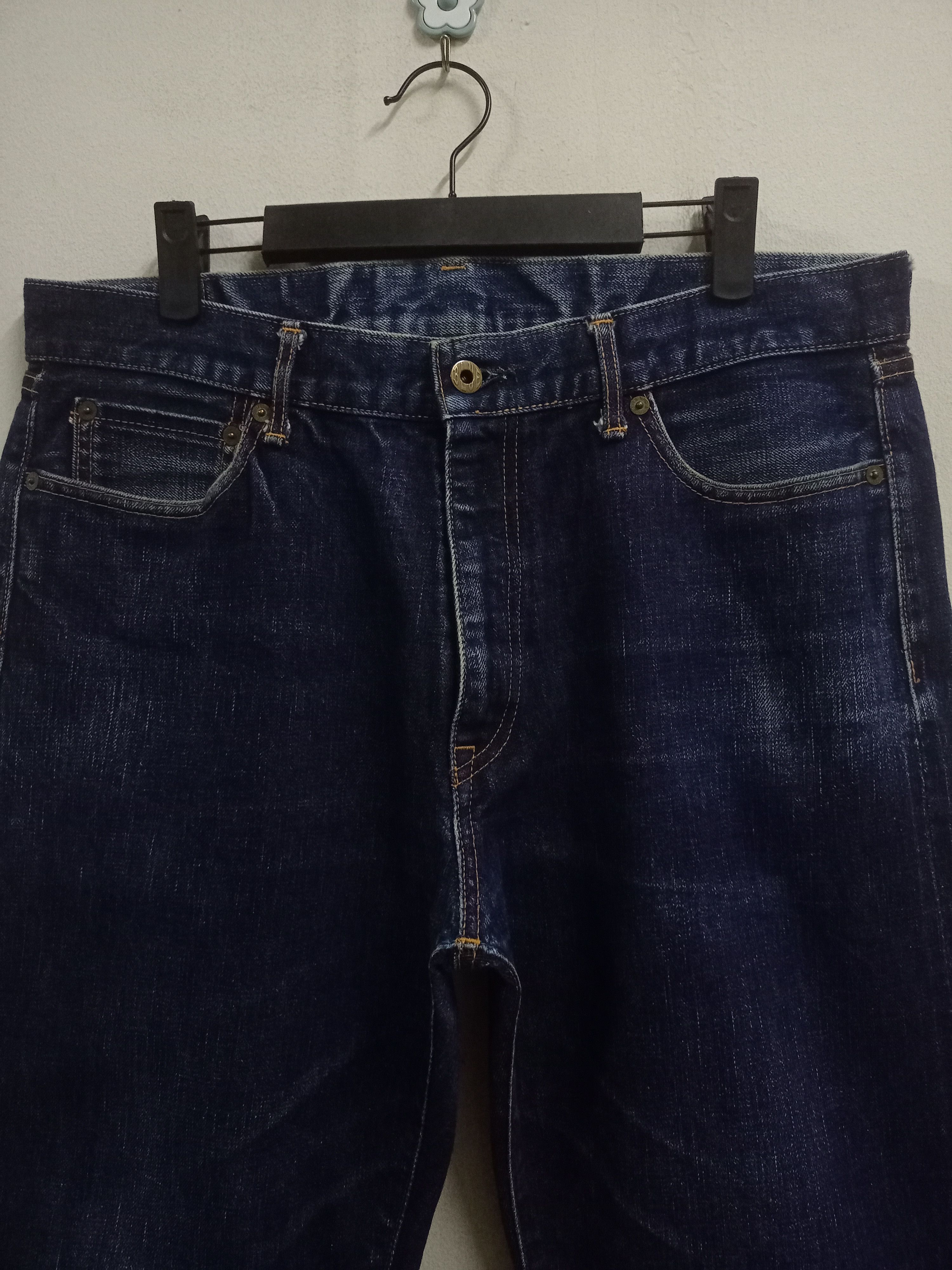 Japan Blue × Japanese Brand Vintage Japan Blue Raw Denim Selvedge Loose Jeans 35x29 Size US 35 - 5 Thumbnail