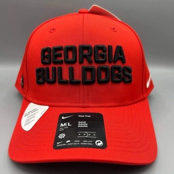 Nike Georgia Bulldogs x Nike Rise Hat Men M-L Red Snap Back Cap Size ONE SIZE - 1 Thumbnail