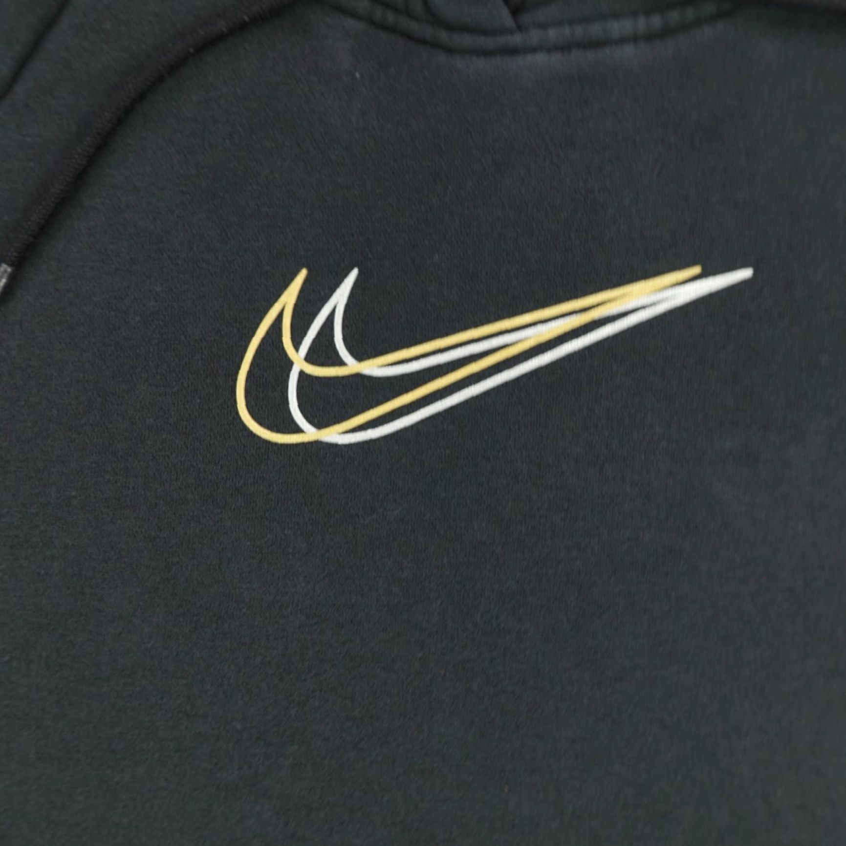 Nike VINTAGE Nike Hoodie Womens Medium Black Oversized Fit Center Swoosh Sweatshirt Pullover Size M / US 6-8 / IT 42-44 - 3 Thumbnail