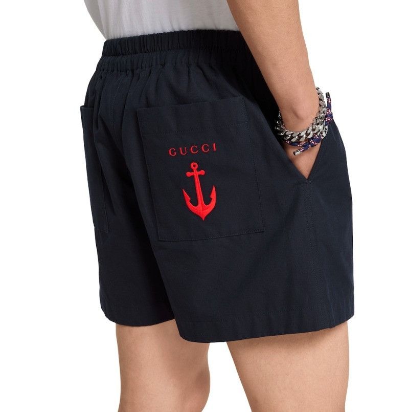 Gucci o1la5ras0426 Oxford Cotton Shorts in Navy Size US 36 / EU 52 - 4 Thumbnail