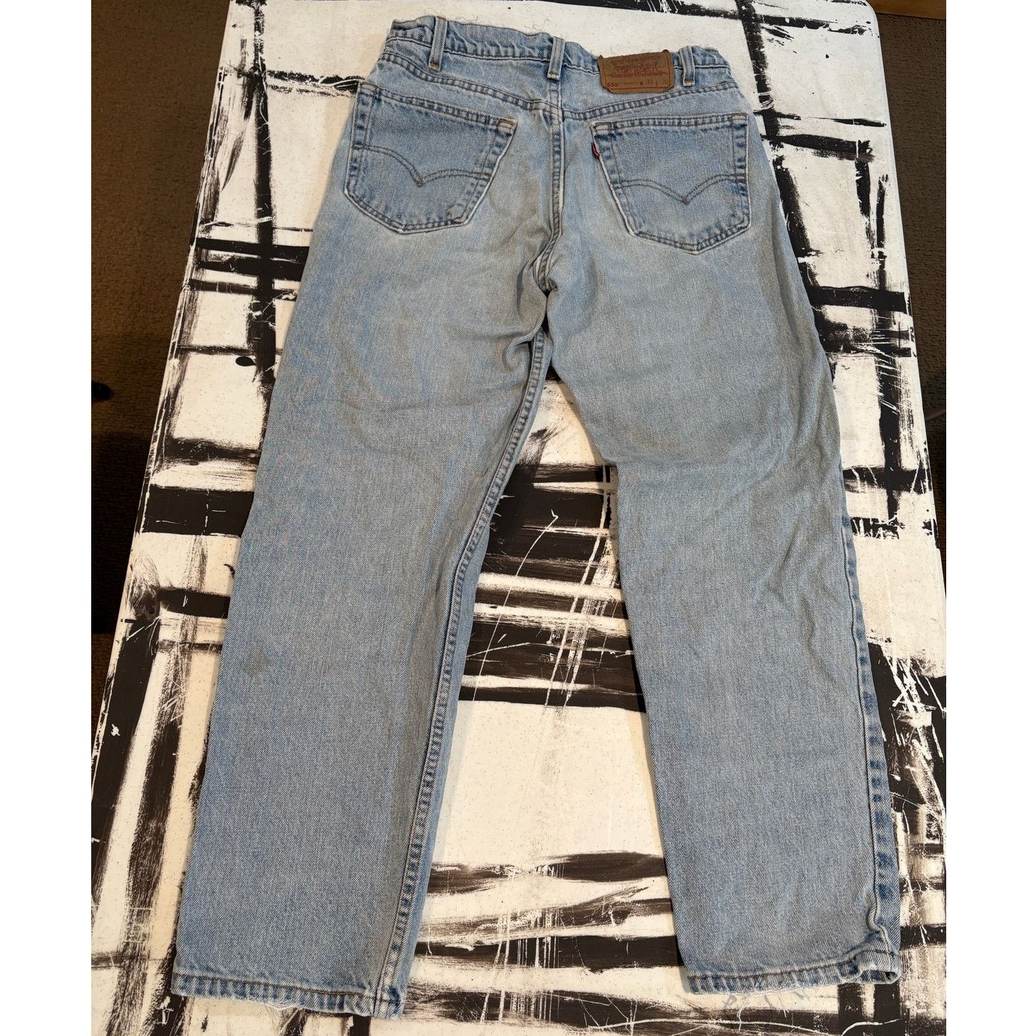 Levi's × Vintage Levi's 550 Jeans Mens 32x30 (31x29) Light Wash Blue Vintage Size US 31 - 2 Thumbnail