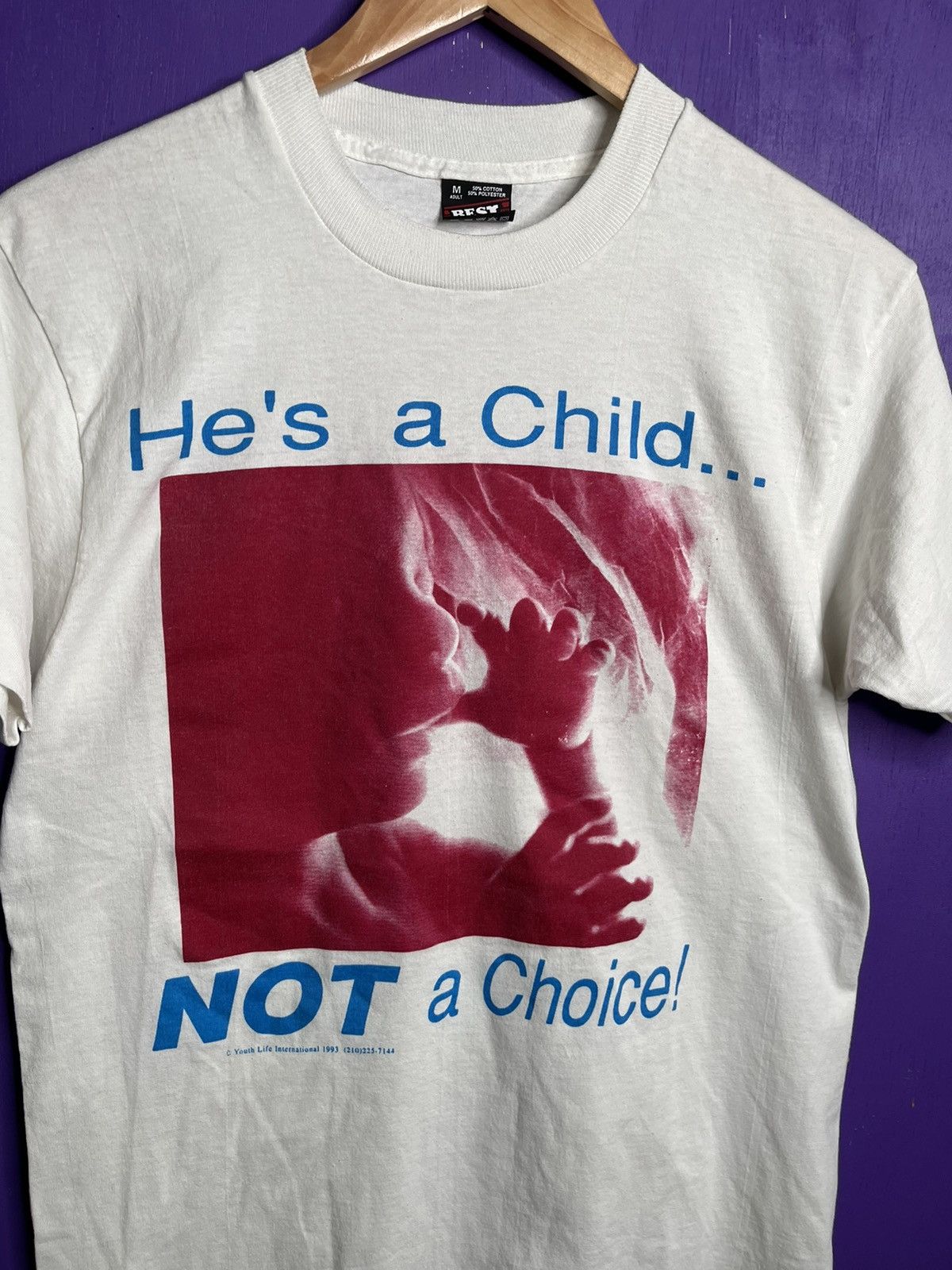 Vintage Vintage 1993 It’s a child not a choice baby in the womb tee Size US M / EU 48-50 / 2 - 3 Thumbnail