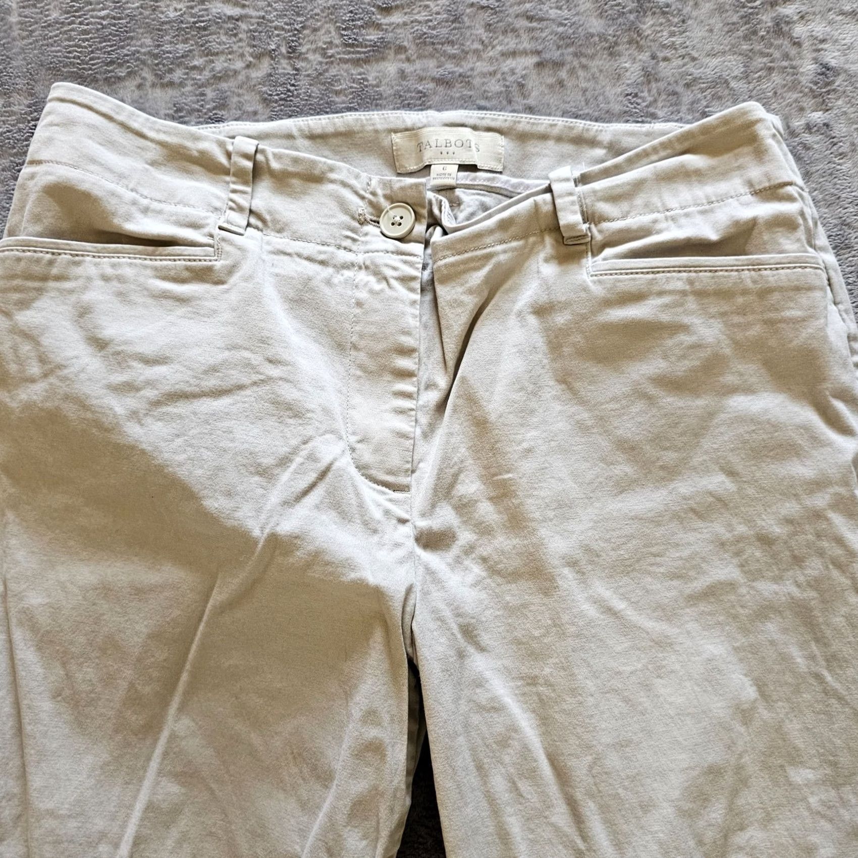 Talbots Talbots Pants Womens 6 Beige Khaki Straight Leg Mid Rise Classic Neutral Pants Menstrual? No, ignore. Size 28" / US 6 / IT 42 - 2 Thumbnail