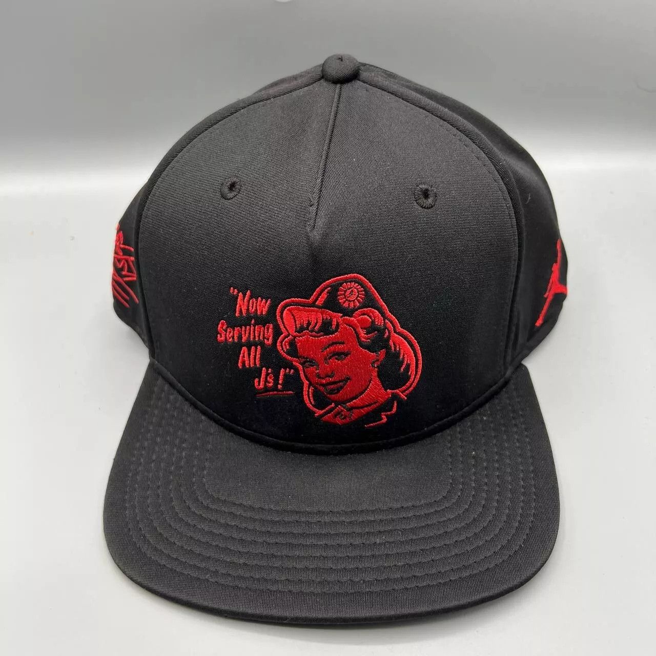 Jordan Brand Air Jordan Hat Men "Now Serving All J's" Snap Back Cap Size ONE SIZE - 1 Thumbnail