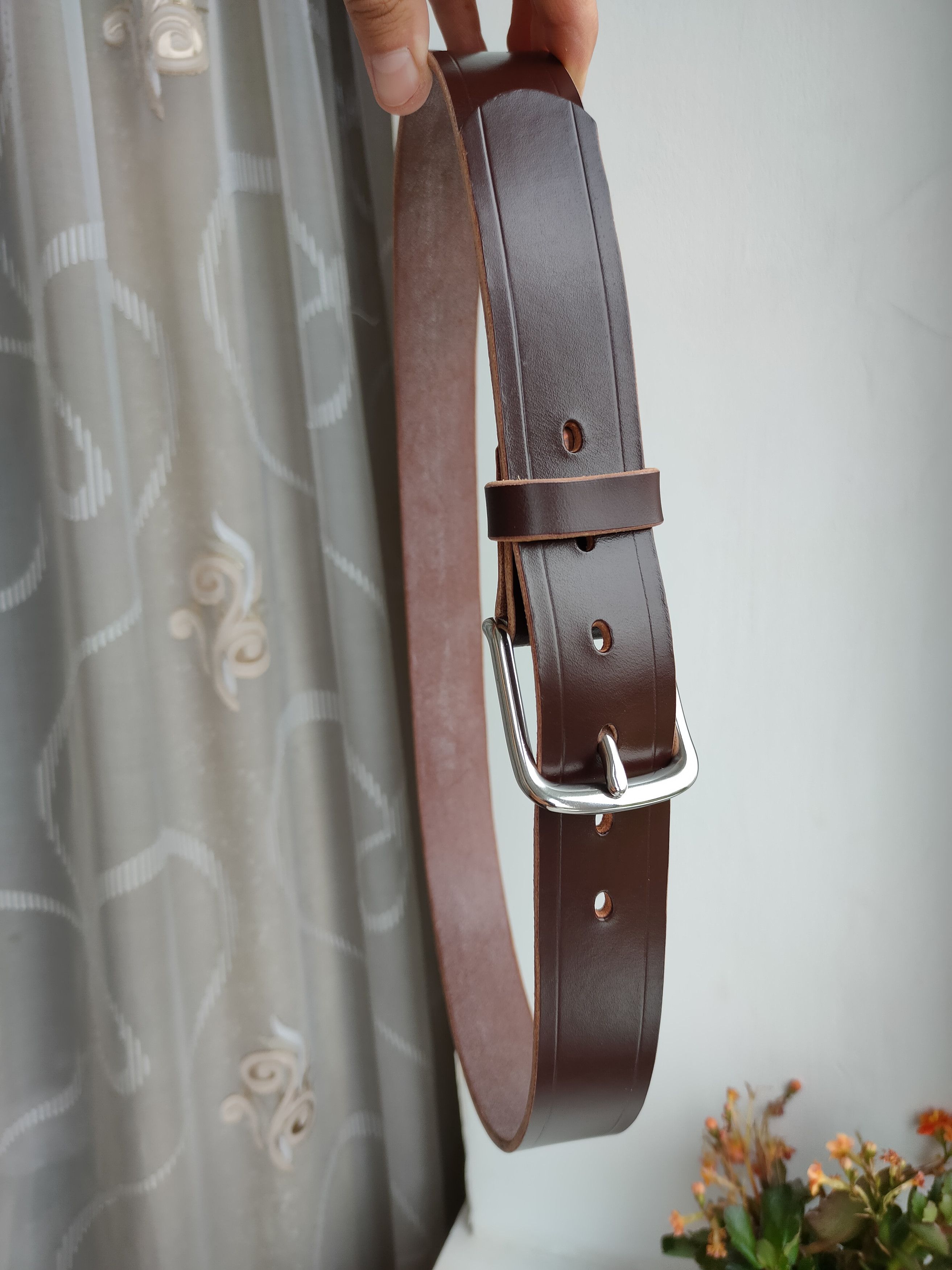 Genuine Leather Genuine Leather Massive Belt Of The Waist Brown Size ONE SIZE - 3 Thumbnail