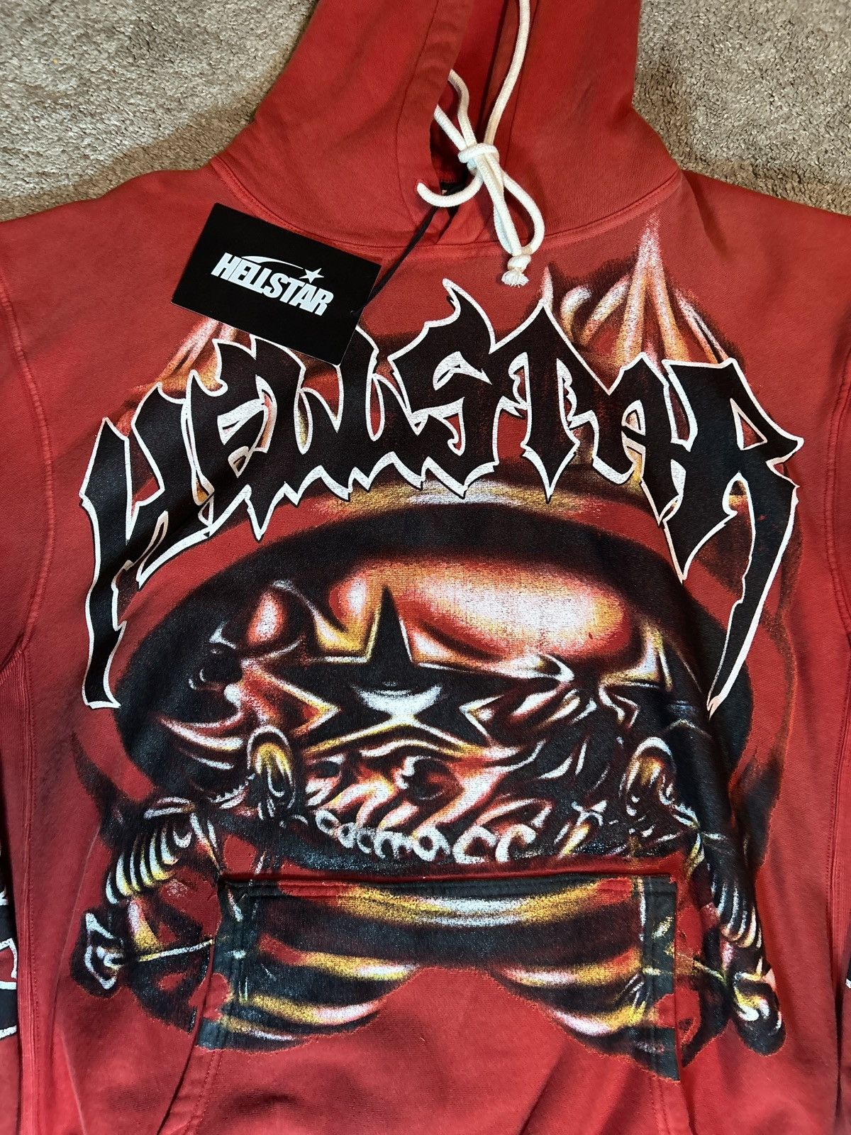 HELLSTAR Hellstar Halloween Skeleton Airbrushed Hoodie 'Red' Size US L / EU 52-54 / 3 - 2 Thumbnail
