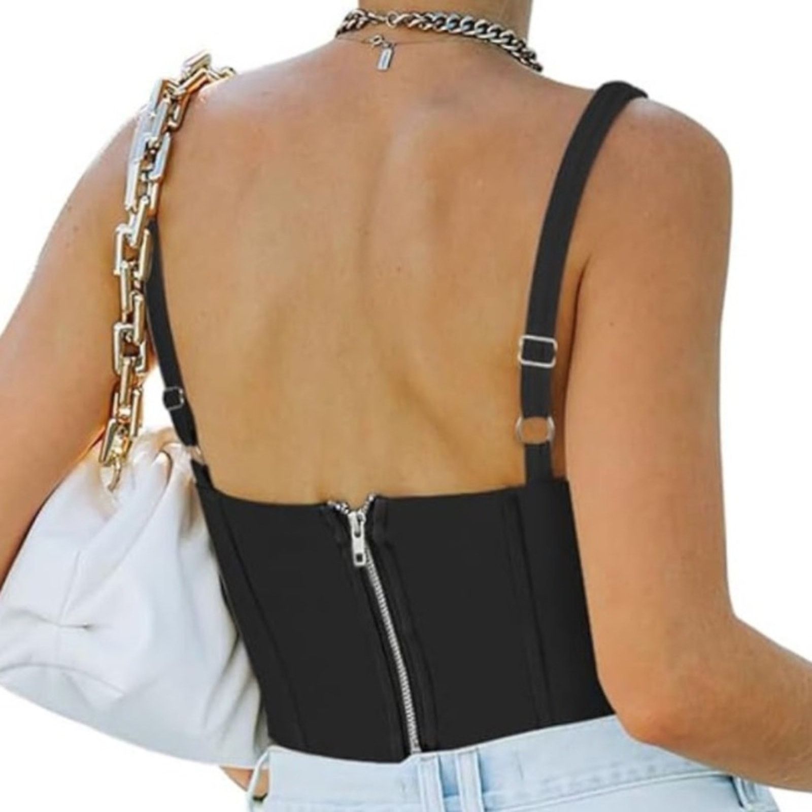 Other NEW - Square Neck Bustier Corset Tank - M - black - $25 Size M / US 6-8 / IT 42-44 - 2 Thumbnail