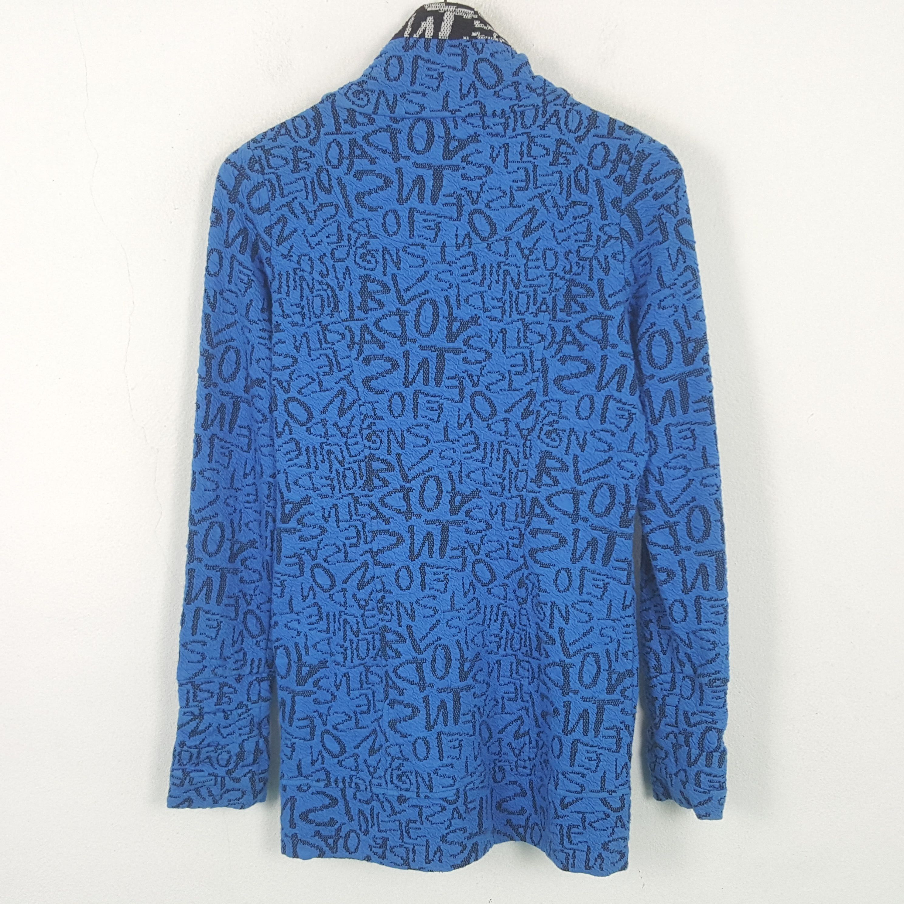 Designer Tonia Debellis Full Monogram Black Blue Zipper Jacket Size US XS / EU 42 / 0 - 3 Thumbnail