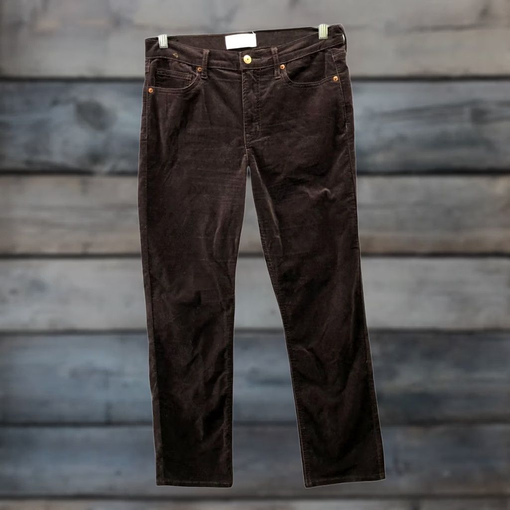 Gap Gap Mid Rise Velvet Vintage Slim Jeans Womens 30 10S Brown Stretch 10 Short Jeans Size 32" / US 10 / IT 46 - 1 Thumbnail