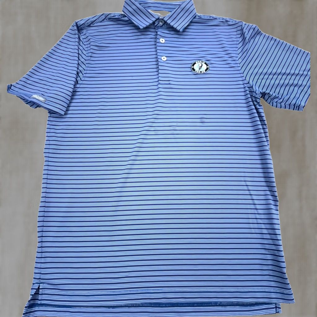 Vintage Straight Down Polo Shirt Men M Blue Striped Performance Golf Size US M / EU 48-50 / 2 - 1 Thumbnail