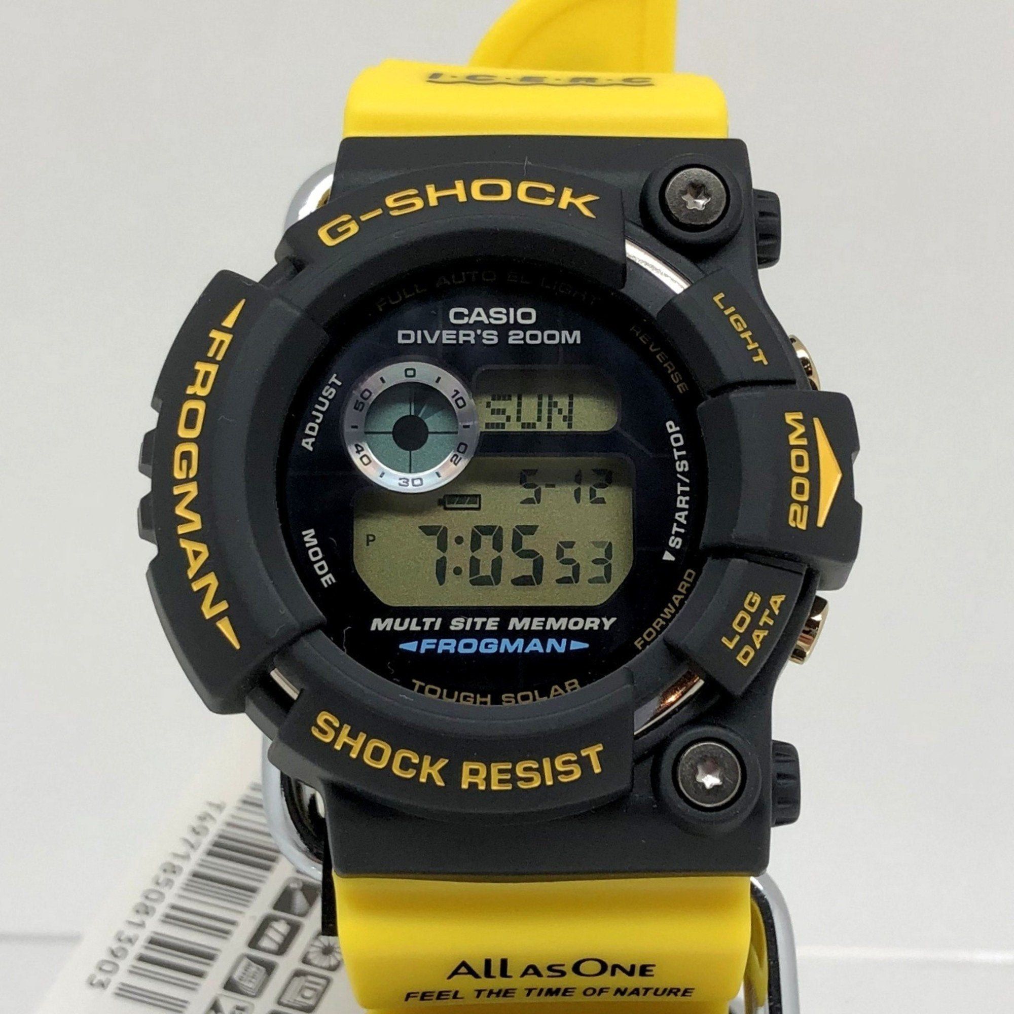 image of Casiog-Shock Watch Gw-204K-9Jr Dolphin/whale Frogman Tough Solar Digital Resin Titanium Black Yello