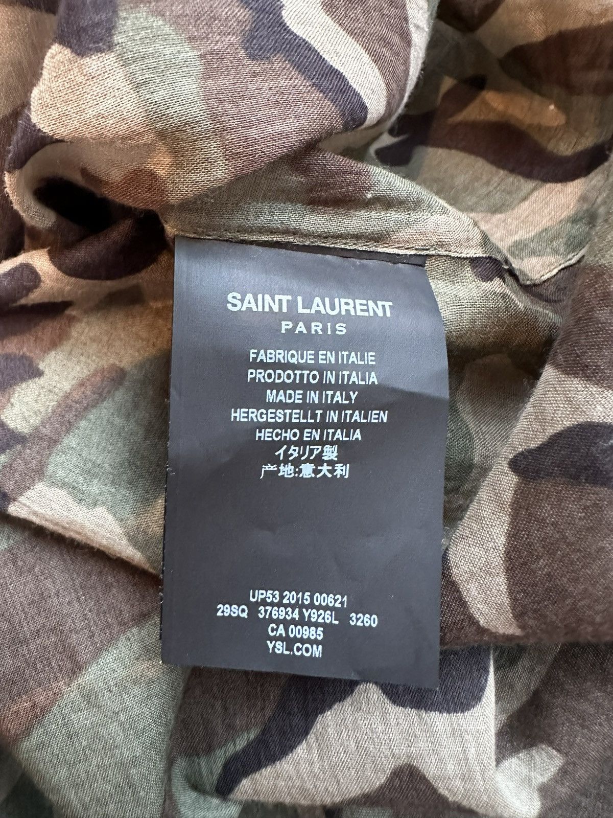 Saint Laurent Paris SS16 Saint Laurent camouflage camo shirt 😍 38 Size US M / EU 48-50 / 2 - 19 Thumbnail