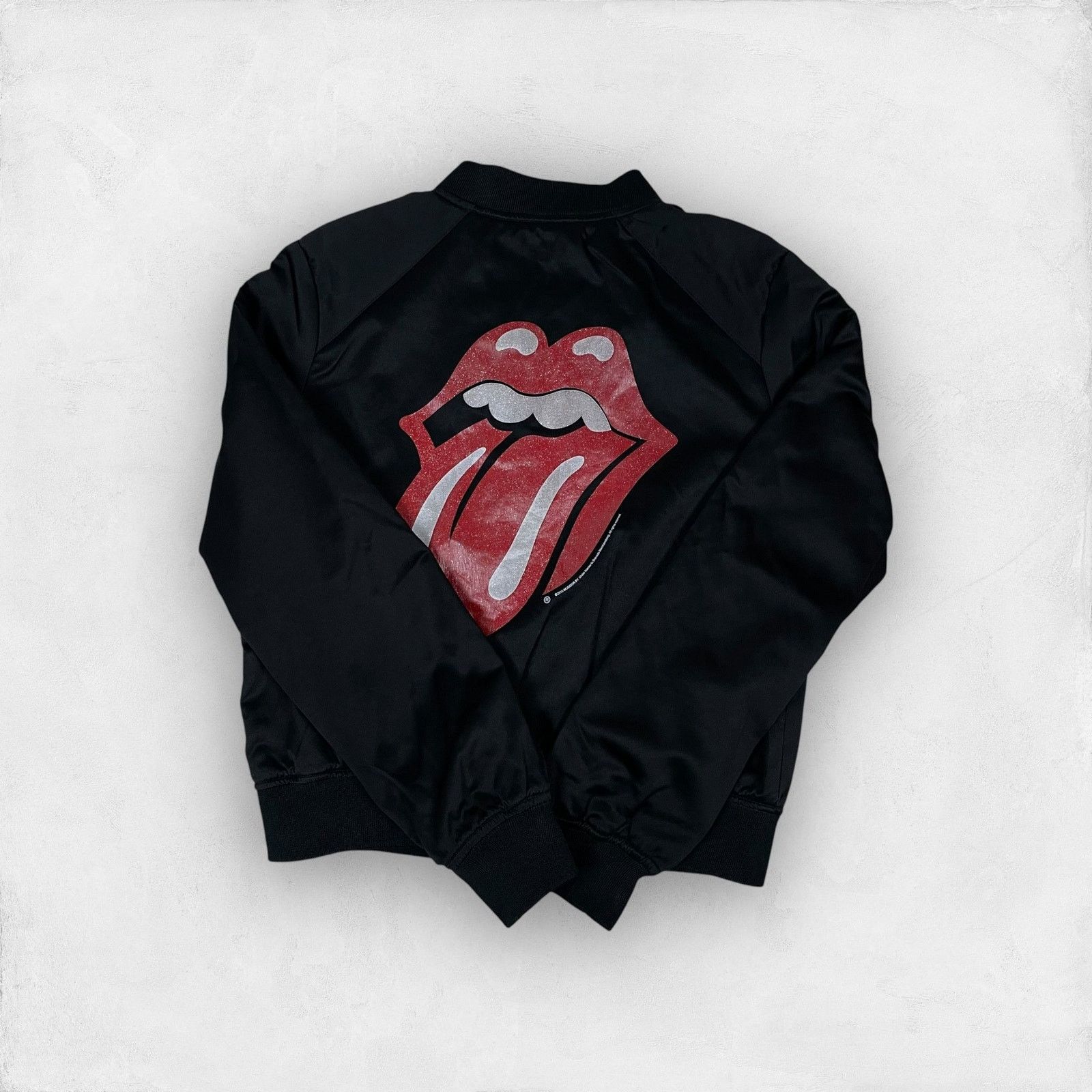 The Rolling Stones Rolling Stones Women's Black Snap Button Bomber Jacket 16 Size XXL / US 16-18 / IT 52-54 - 7 Thumbnail