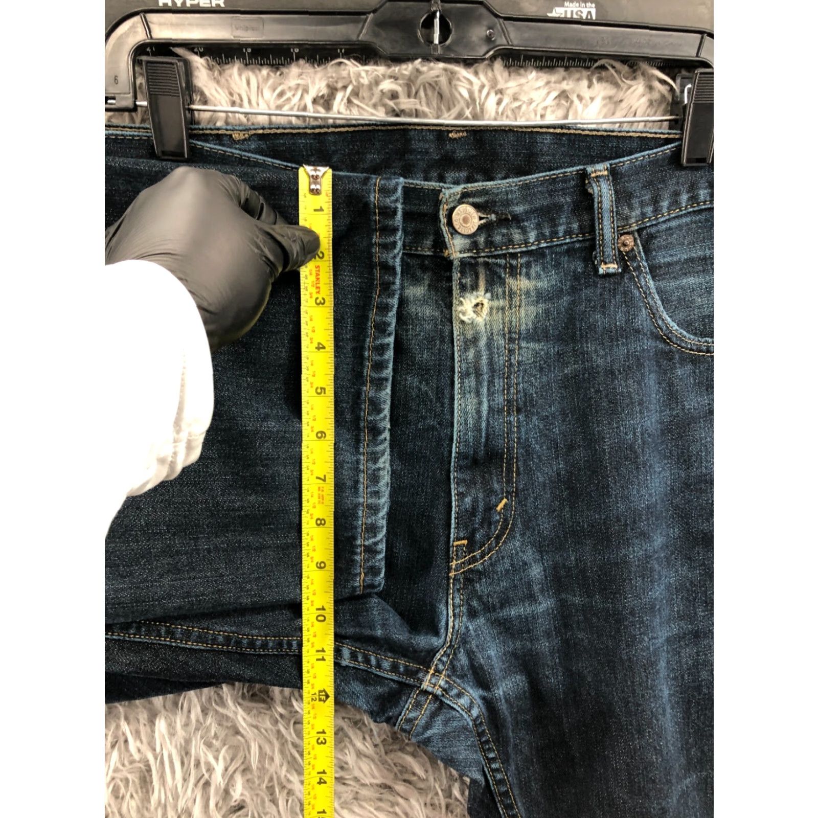 Levi's Levi's 559 Jeans Mid Rise Dark Wash Blue 38x32 Mens Regular Straight Denim Cotton Blend 5-Pocket Belt Loops Blue Size US 38 / EU 54 - 4 Thumbnail