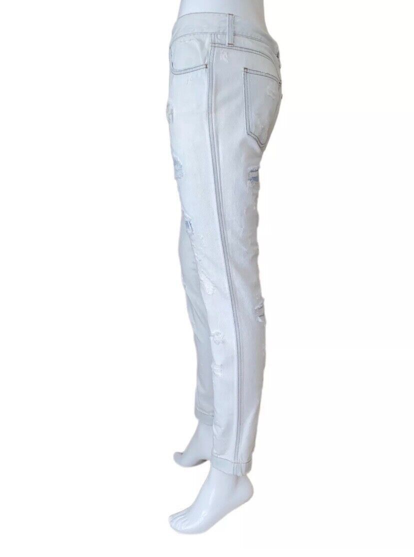 Dolce & Gabbana DOLCE & GABBANA DISTRESSED SKINNY WHITE JEANS SIZE 42 Size 28" / US 6 / IT 42 - 4 Thumbnail
