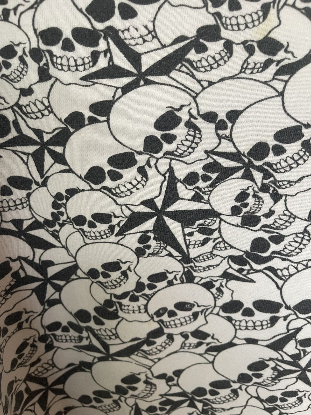 Japanese Brand Vintage Glad News Skull Print Oversized Drop Tail Hem Size ONE SIZE - 4 Thumbnail