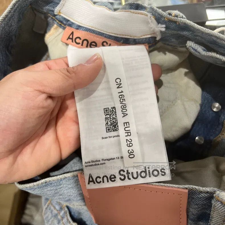 Acne Studios Acne Studios 25SS Leather Patch Splatter Denim Jeans Size US 29 - 4 Thumbnail
