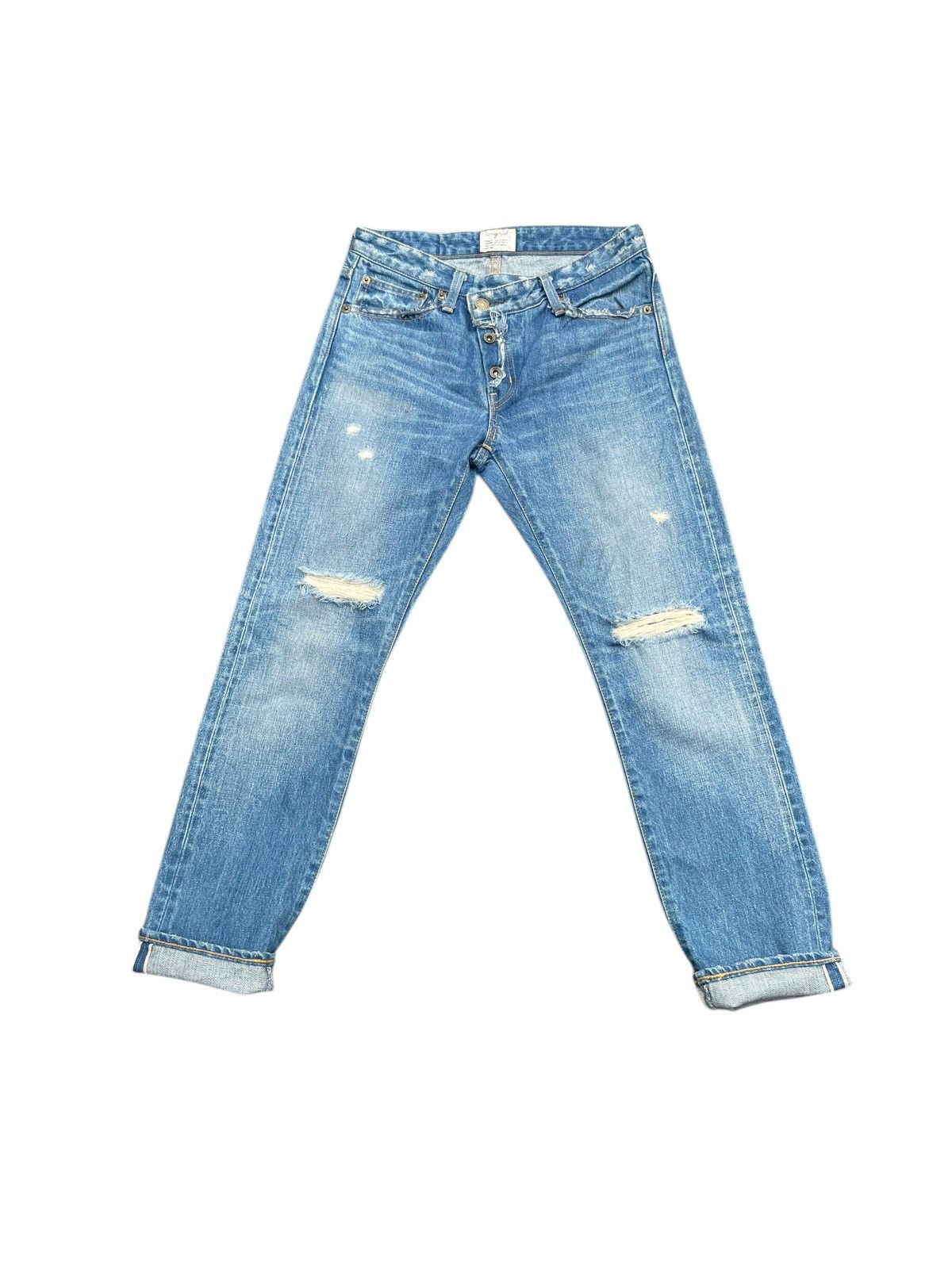 Japanese Brand Ungrid Distresed Selvedge Jeans Size 29" - 1 Thumbnail