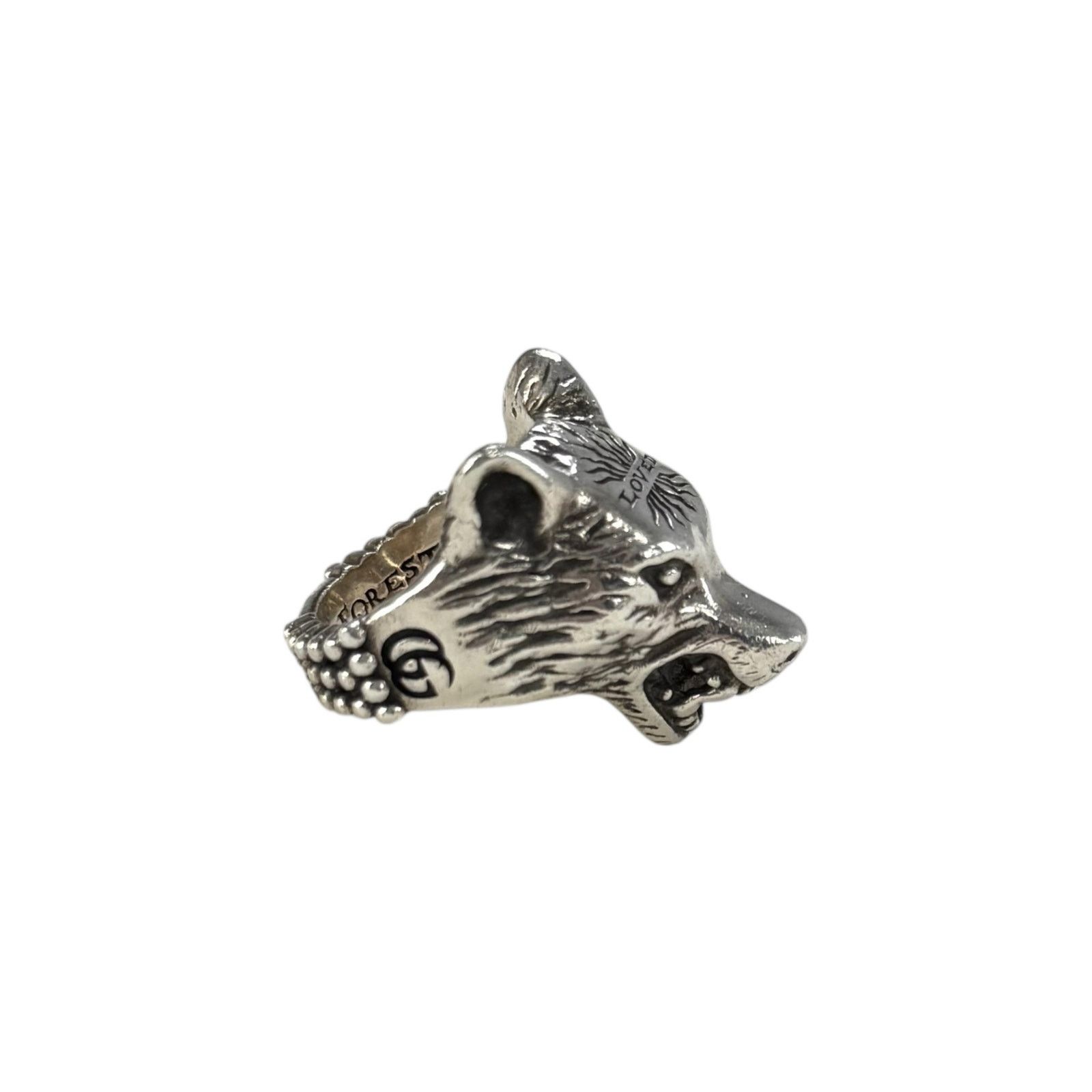 Gucci Gucci Anger Forrest Wolf Head Ring Size ONE SIZE - 4 Thumbnail