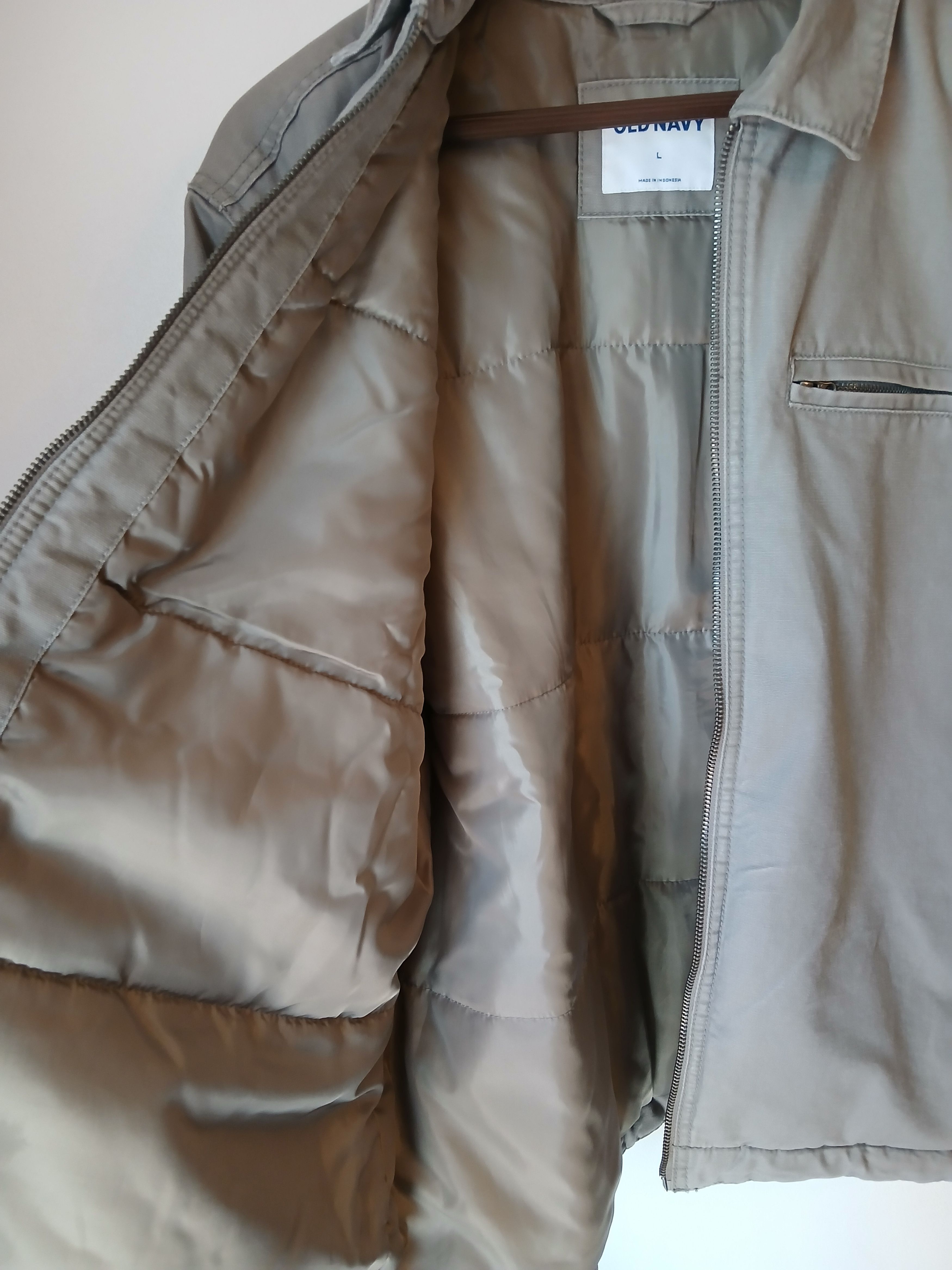 Old Navy Cropped Insulated Work Jacket Light Gray Size US L / EU 52-54 / 3 - 3 Thumbnail
