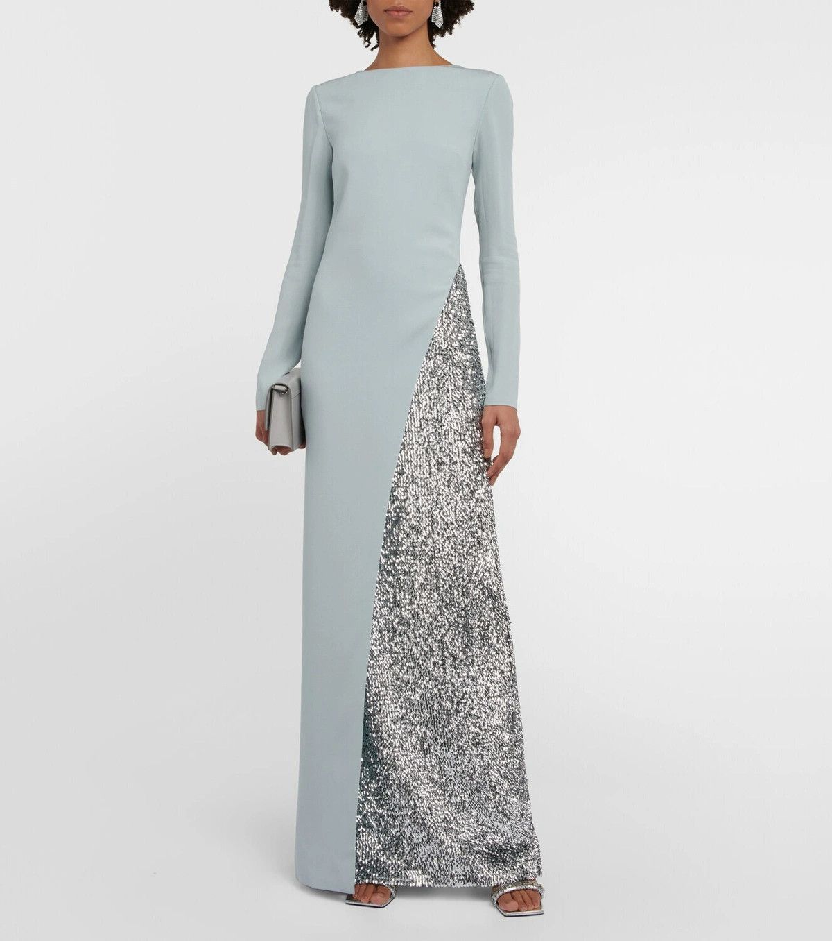 Givenchy o1srvl11e0125 Sequined Maxi Dress in Light Blue/Silver Size M / US 6-8 / IT 42-44 - 3 Thumbnail
