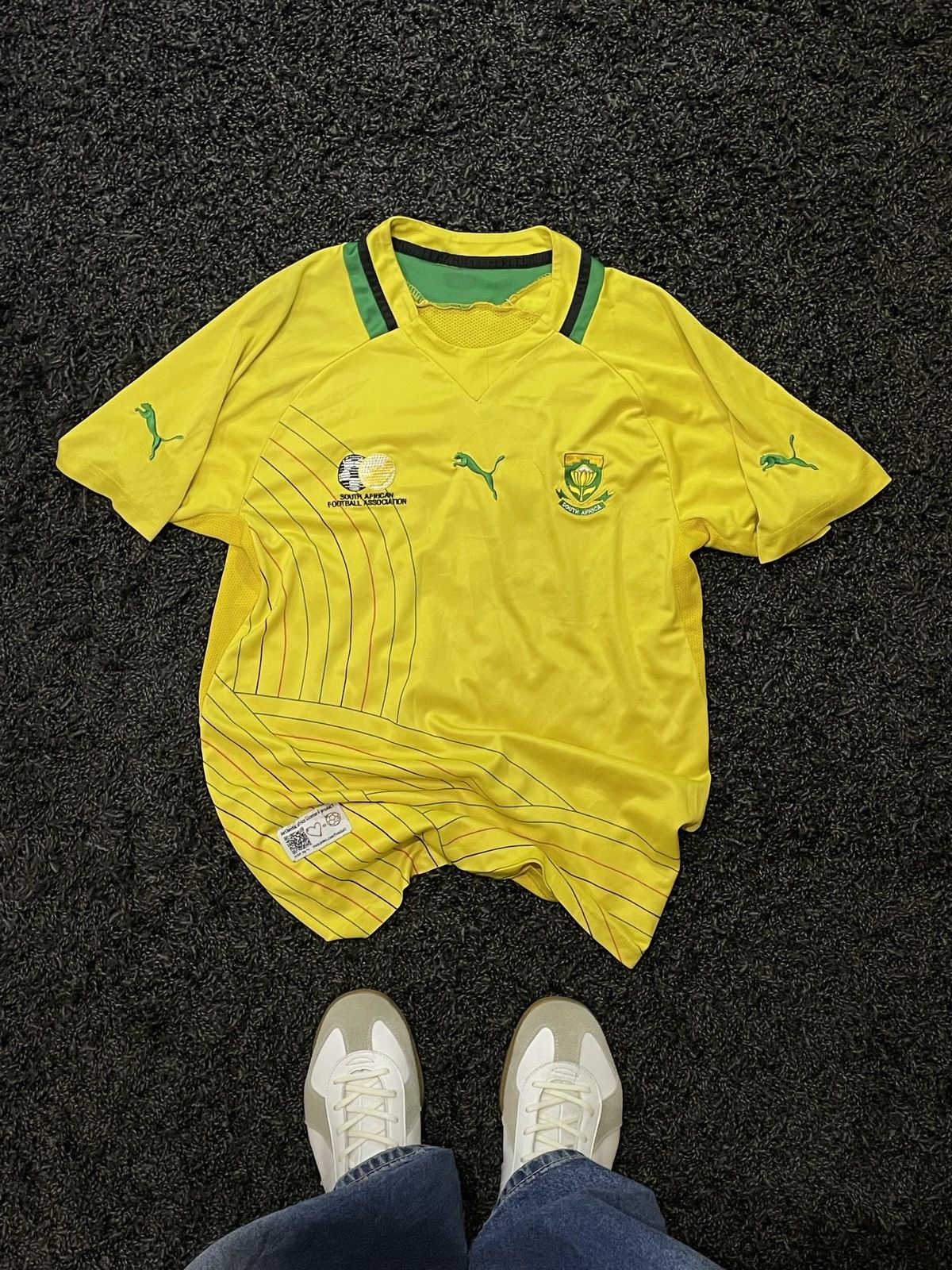 Puma 2013 SOUTH AFRICA PUMA HOME SOCCER JERSEY BLOKECORE Y2K Size US S / EU 44-46 / 1 - 3 Thumbnail