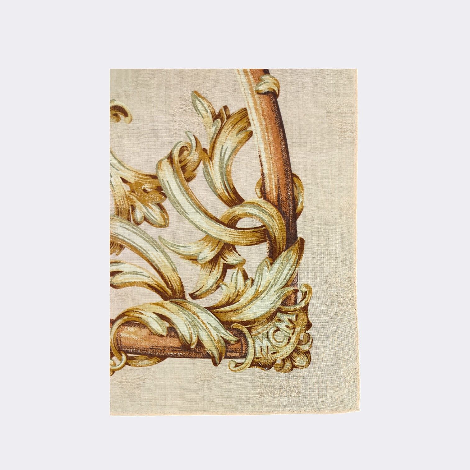 MCM Vintage MCM Gold Baroque Belt Motif Handkerchief Scarf Size ONE SIZE - 3 Thumbnail