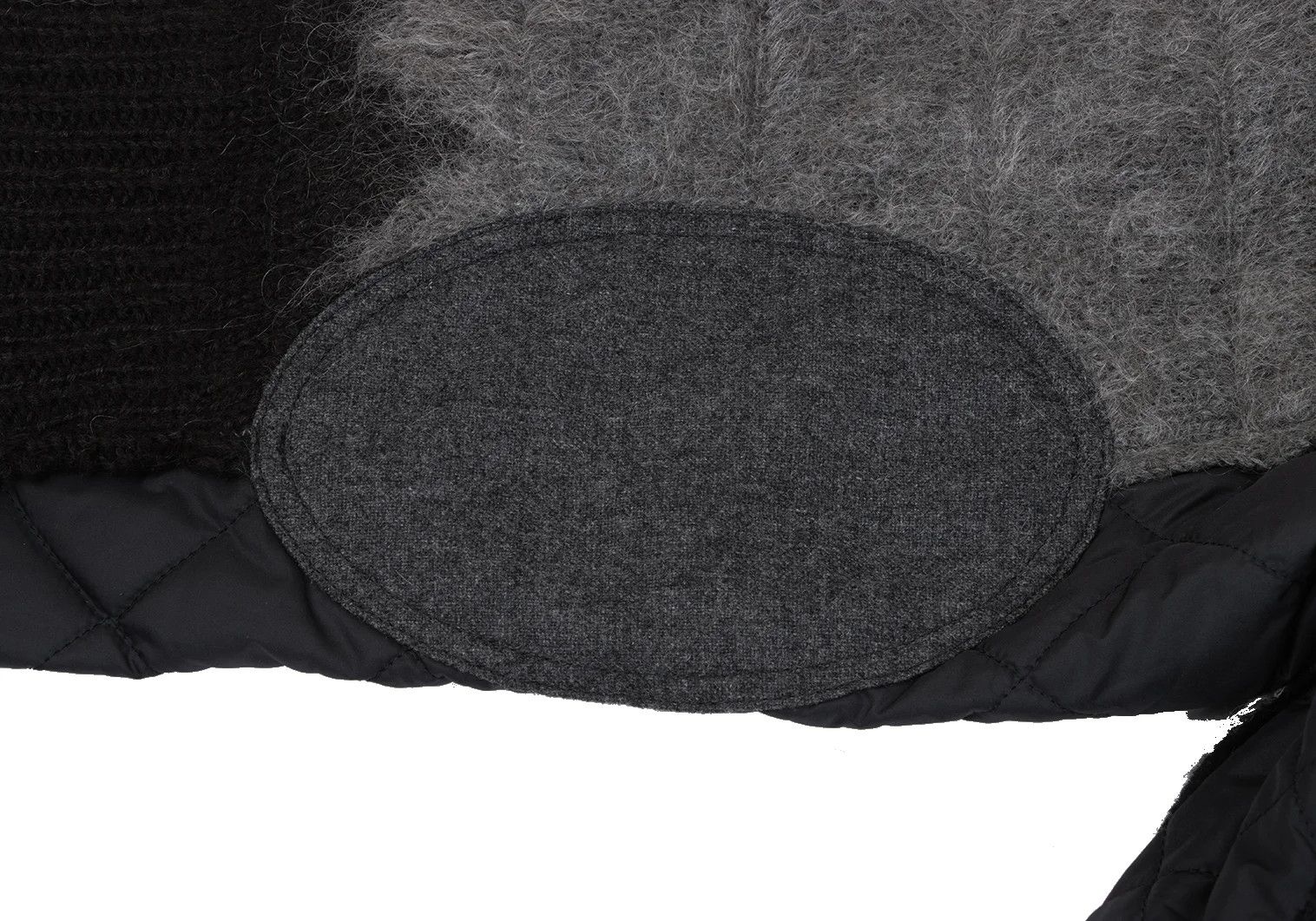 Junya Watanabe Quilted Knit Zip Blouson in Black Beige, Size M Size US M / EU 48-50 / 2 - 14 Thumbnail