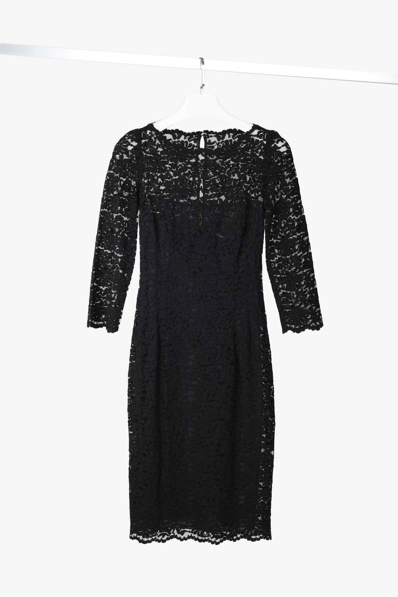 Dolce & Gabbana D&G Dolce & Gabbana AW/09 Black Lace 3/4-Sleeve Midi Dress  | Grailed