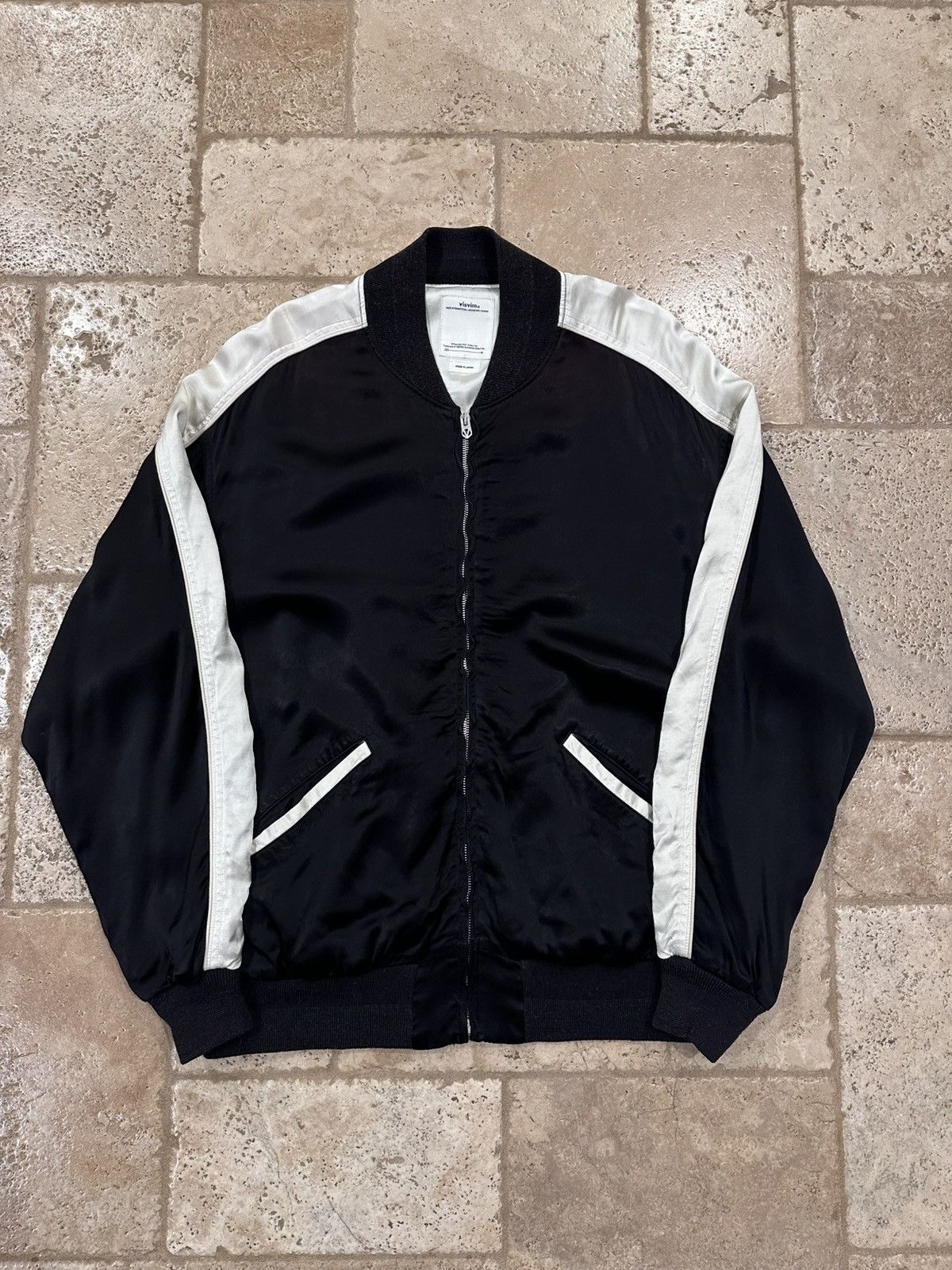 Japanese Brand Visvim Douglas Jkt SS21 Satin Black Zip Souvenir Jacket Size US XL / EU 56 / 4 - 9 Thumbnail