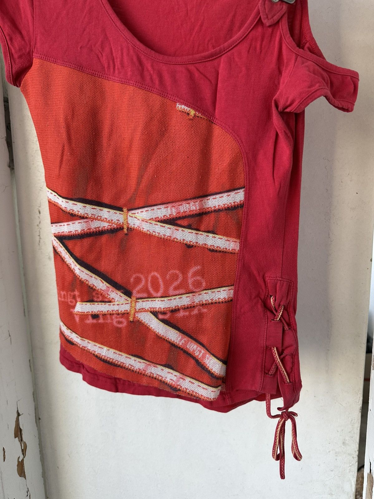 Beauty Beast × If Six Was Nine × Vintage Y2K Vintage Red Printed Top Size S / US 4 / IT 40 - 4 Thumbnail