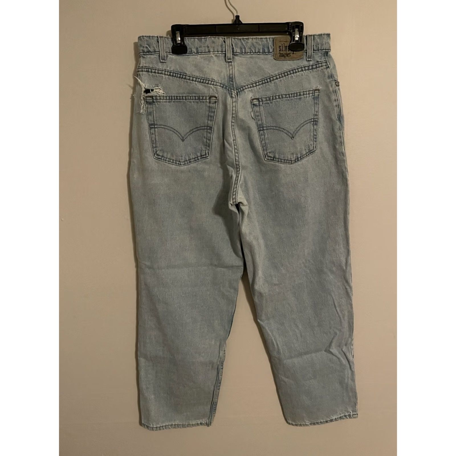 Levi's VINTAGE Levi's Silvertab Jeans Baggy Distressed USA 35x30 Mens Jeans Regular 35in Inseam Blue Cotton Denim 1996 Size US 35 - 3 Thumbnail