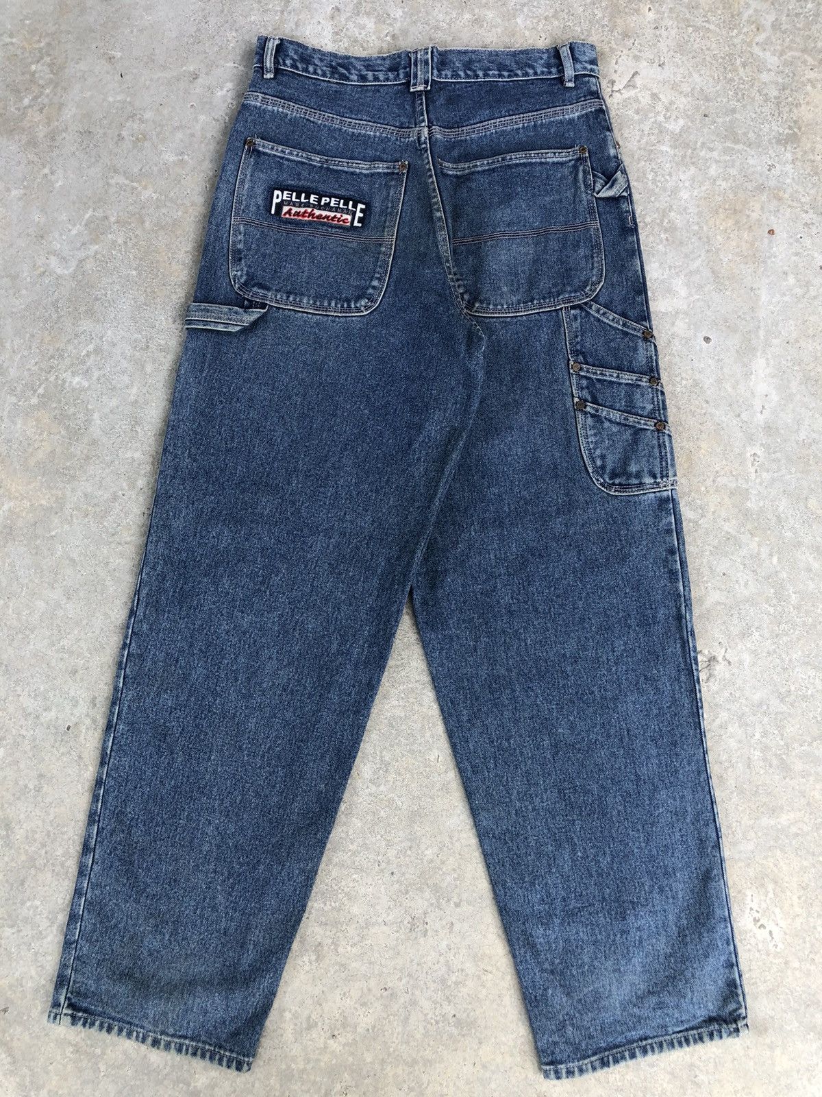 Marc Buchanan Pelle Pelle Embroidered Logo Baggy Carpenter Distressed Size US 33 - 1 Thumbnail