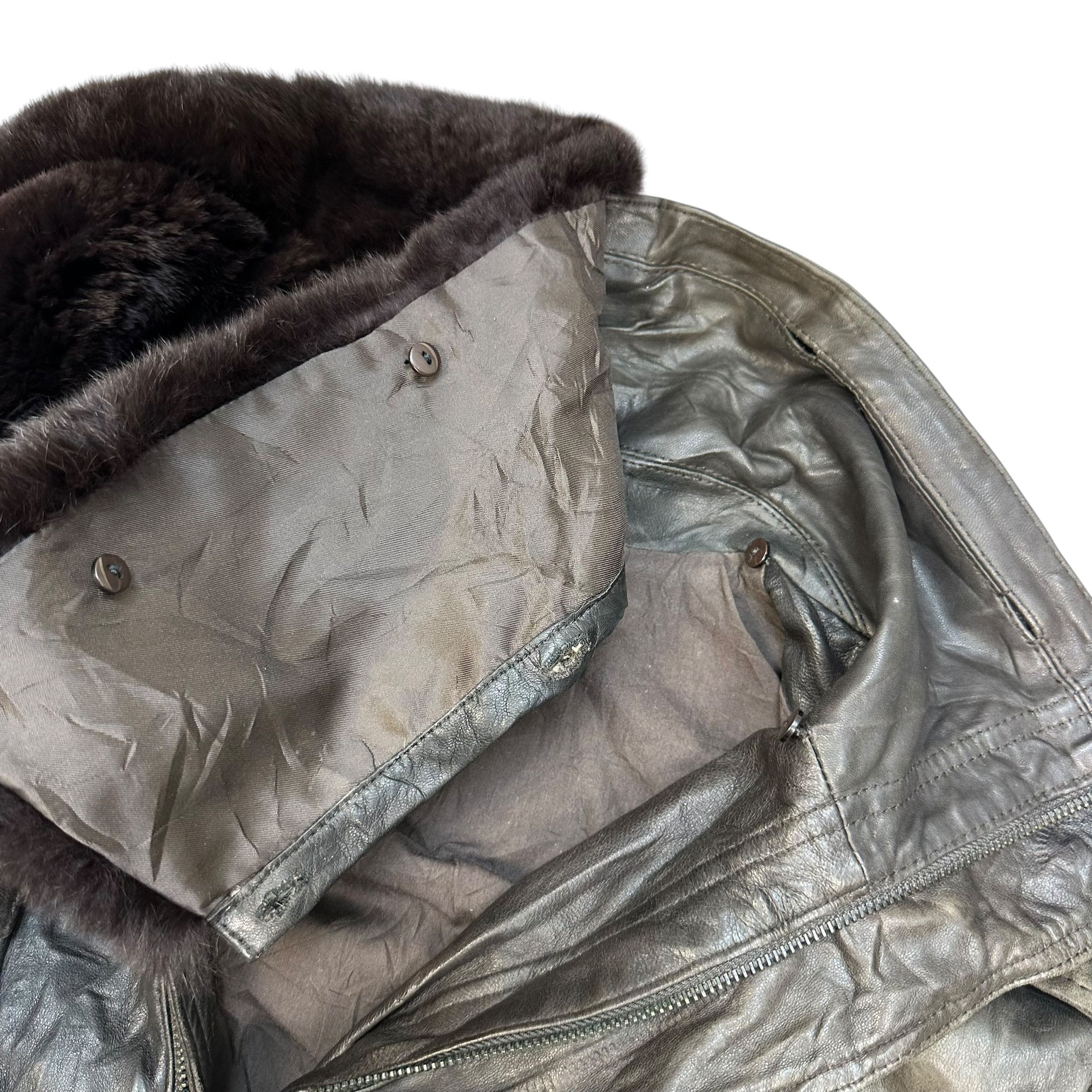 Balmain Vintage BALMAIN Fur Neck Sheepskin Leather Jacket #A65-1548 Size US L / EU 52-54 / 3 - 22 Thumbnail