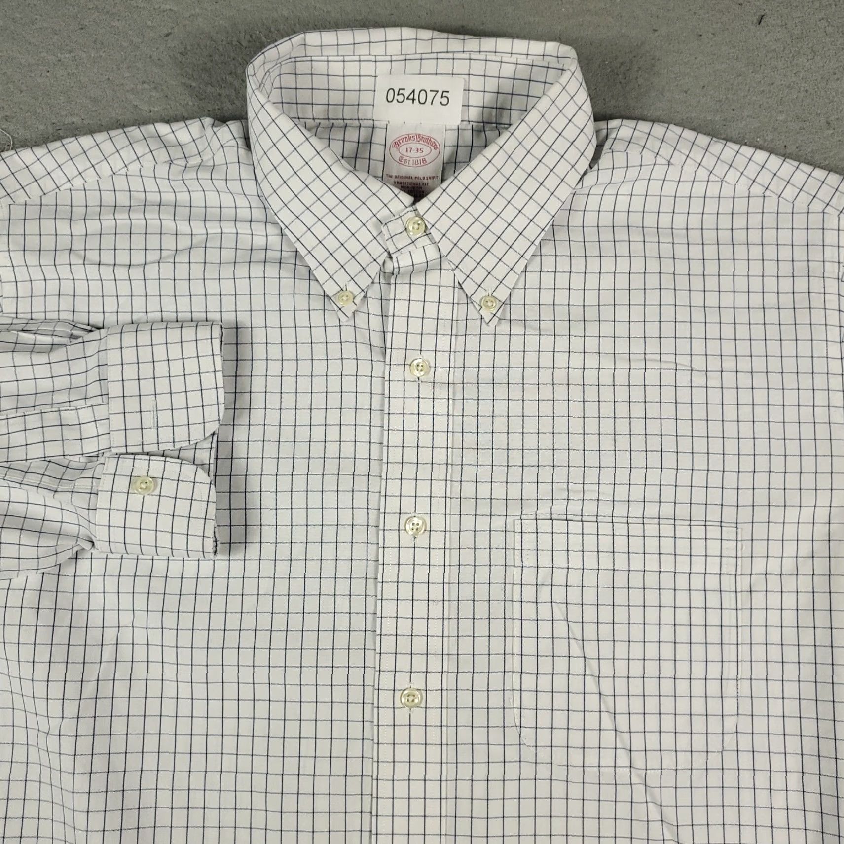 Brooks Brothers Brooks Brothers Dress Shirt Mens Size 17 White Check Long Sleeve Button Up Classic Preppy Size 46R - 2 Thumbnail