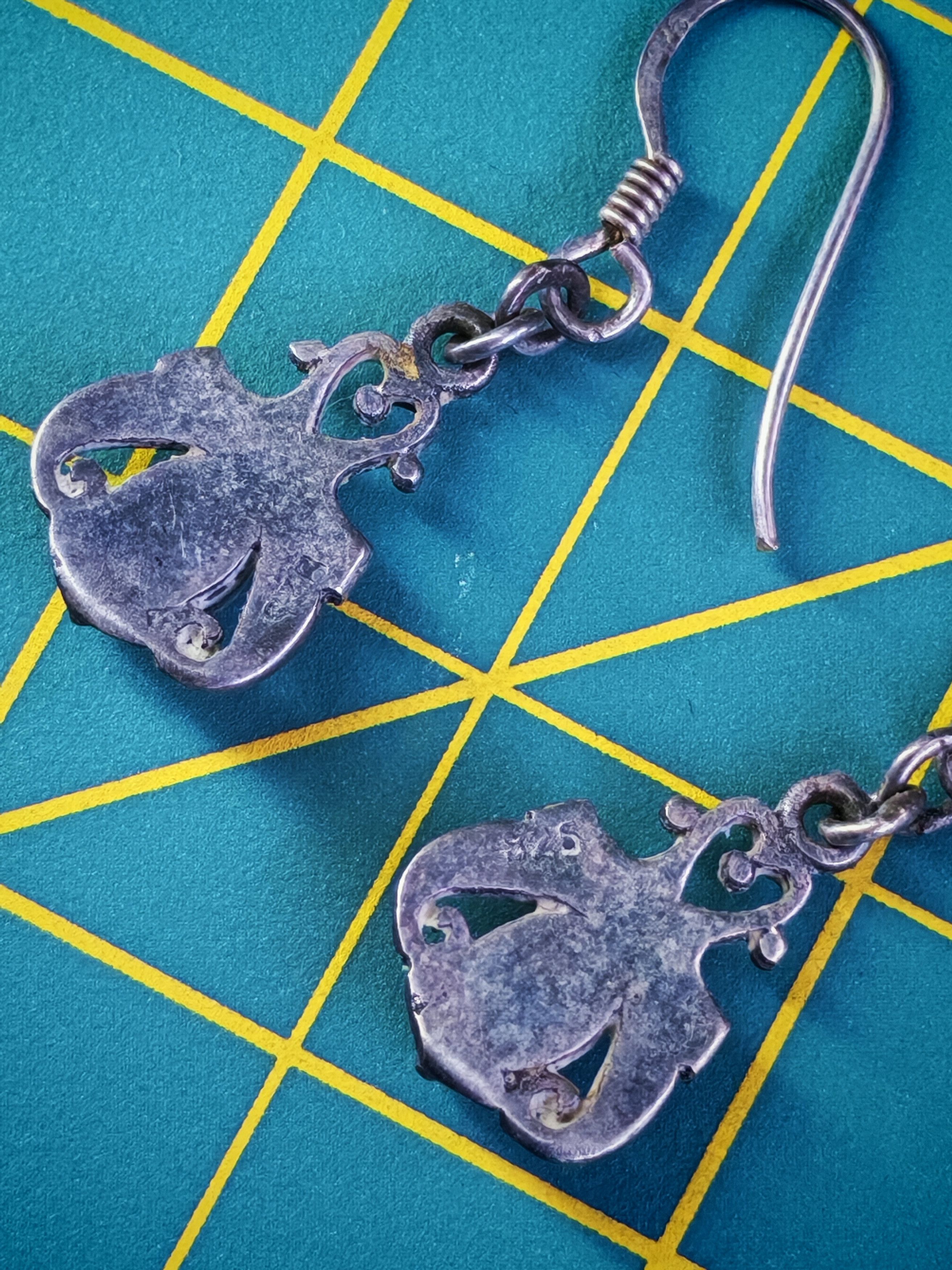 Other Sterling 925 Real Silver Earrings Vintage Yin Yang Silver Size ONE SIZE - 4 Thumbnail