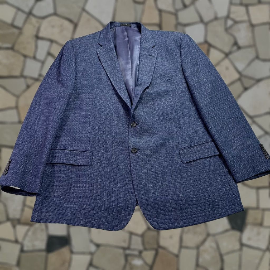 Pronto Uomo Pronto Uomo Blazer Mens 48R Blue Platinum Wool Rayon Sport Coat Suit Jacket 2 Piece Classic Business Formal Two-Button Front Notch Lapel Size 48R - 1 Thumbnail