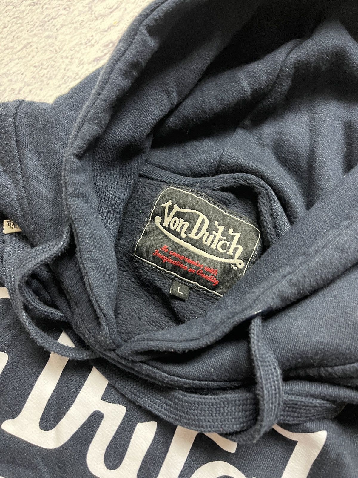 Vintage × Von Dutch Vintage Y2K Von Dutch Faded Hoodie Rap USA Big Print Size US L / EU 52-54 / 3 - 7 Thumbnail