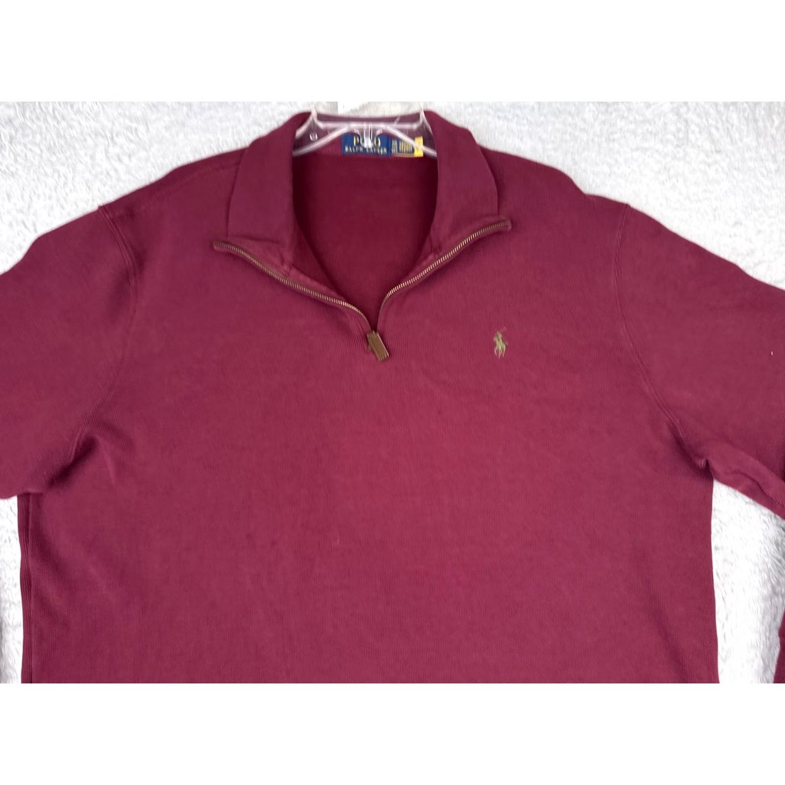 Polo Ralph Lauren Polo Ralph Lauren Polo Shirt Mens 2XL Red Cotton 1/4 Zip Mock Neck Logo Casual Size US XXL / EU 58 / 5 - 4 Thumbnail