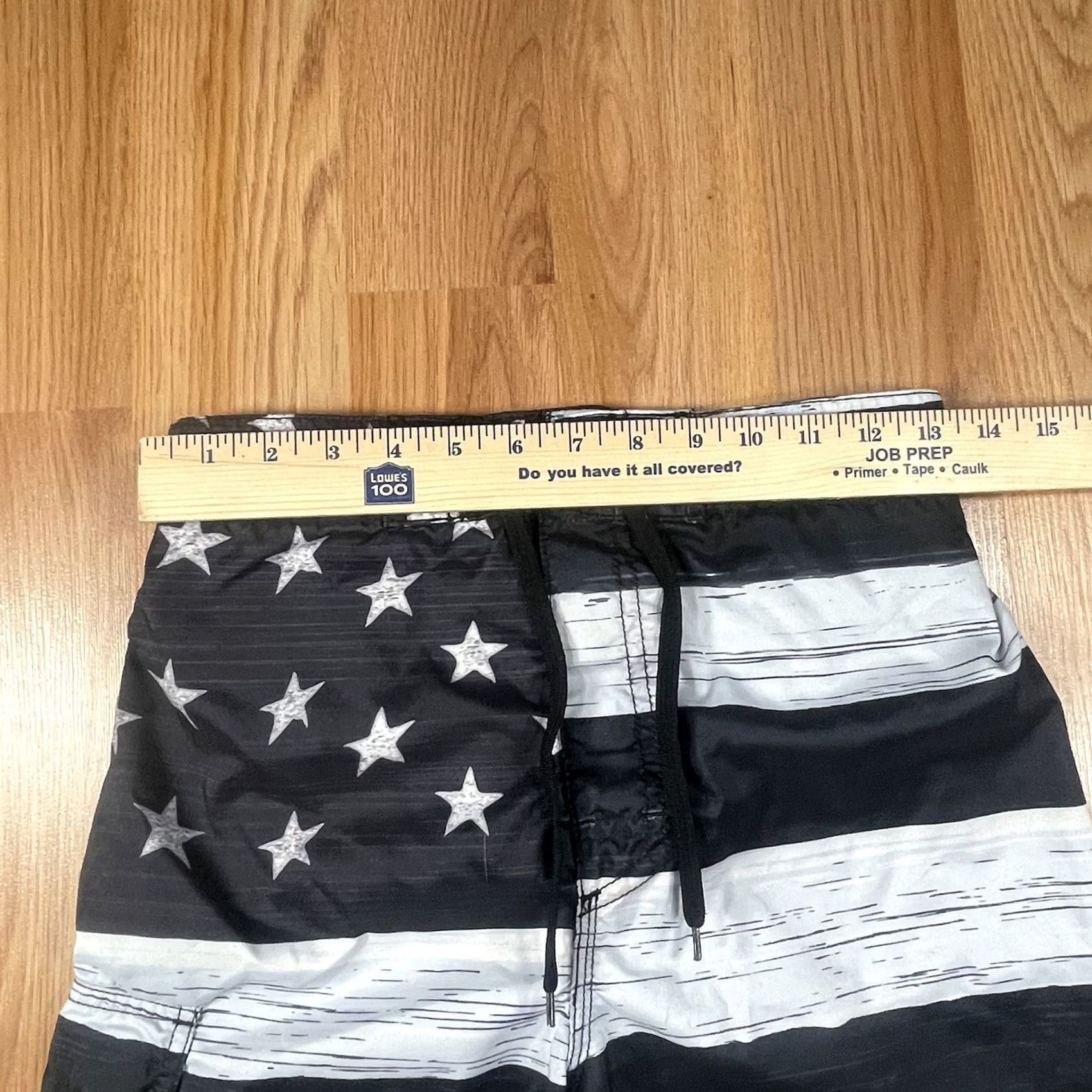 Vintage US Apparel Swim Trunks Mens S Small American Flag Polyester Drawstring Shorts Size US 29 - 2 Thumbnail
