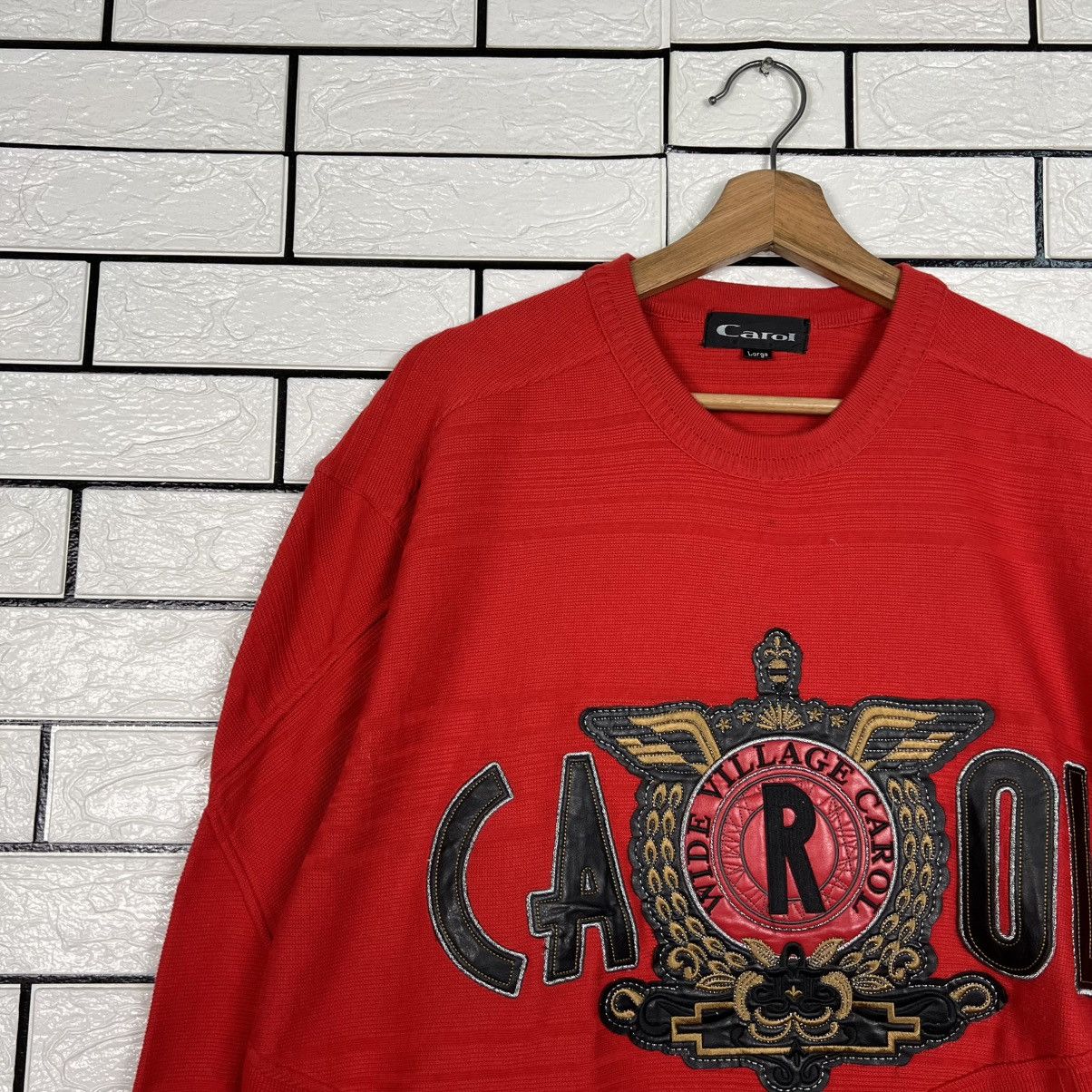 Vintage Wide Village CAROL Big Logo Crewneck Sweatshirt #4043-C184 Size US L / EU 52-54 / 3 - 4 Thumbnail