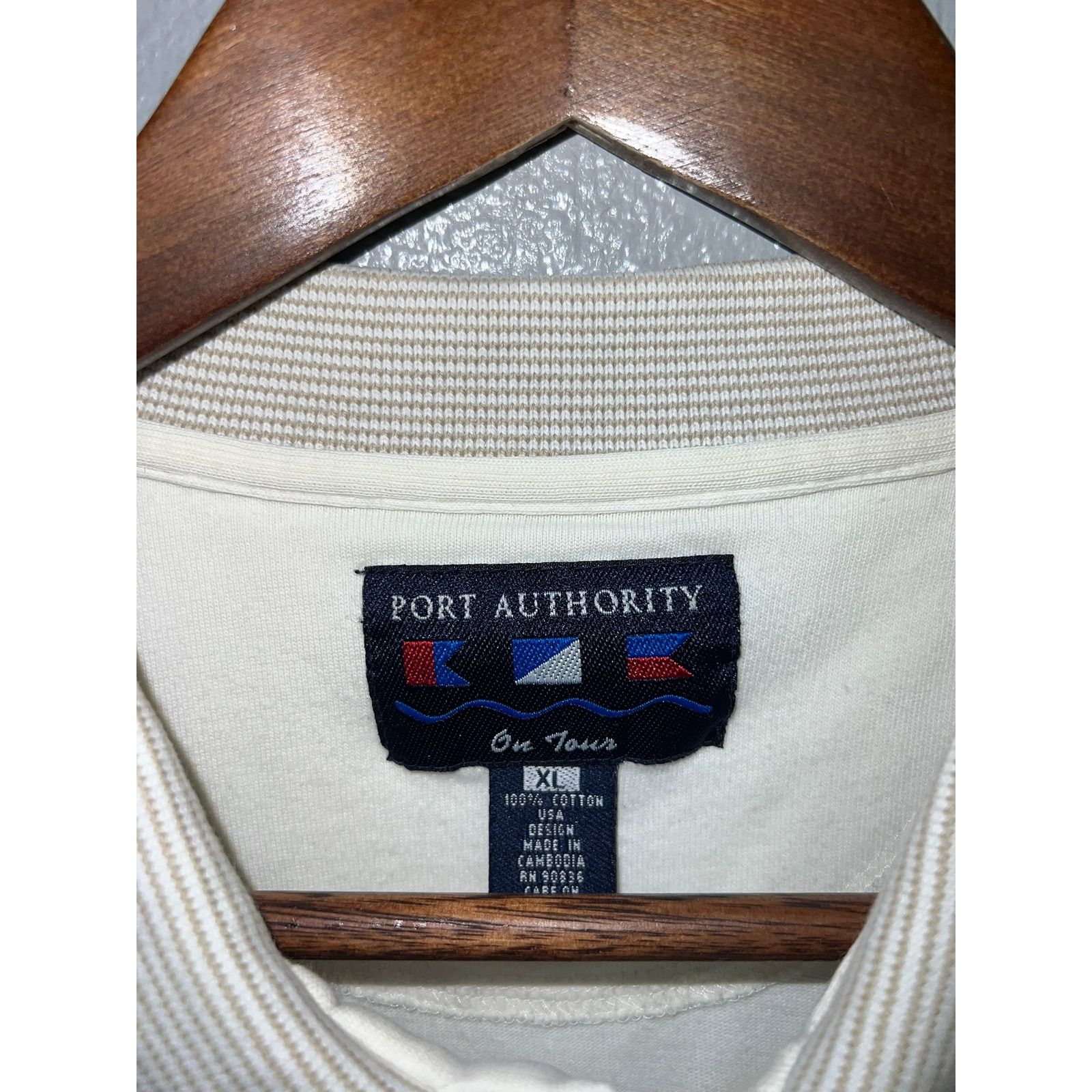 Port Authority Vintage Alaska Polo White Collared 100% Cotton Mens XL Size US XL / EU 56 / 4 - 5 Thumbnail