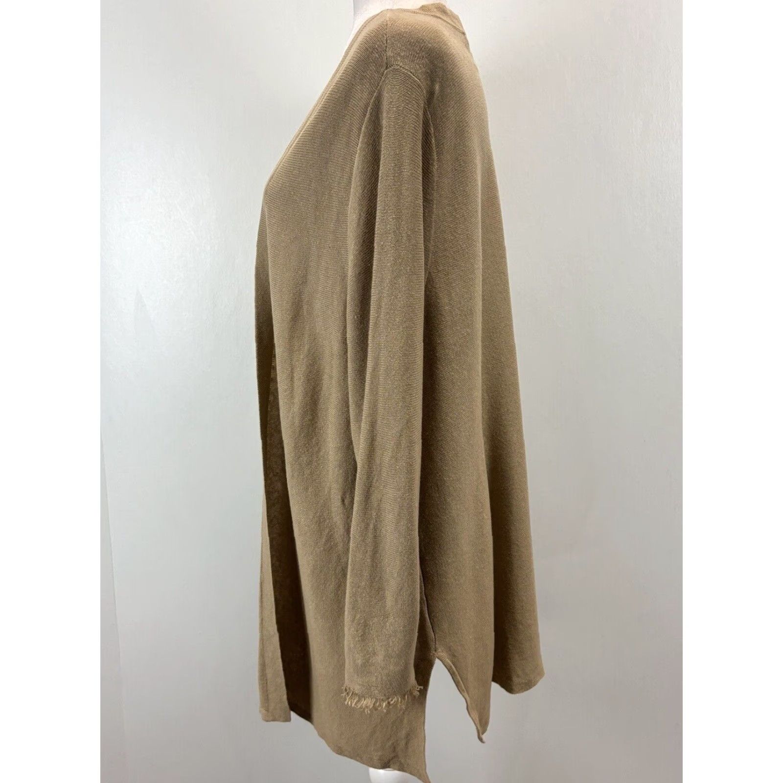 J. Jill J. Jill Linen Blend Cardigan Sweater Open Front Long Sleeve Women Size Large Brown Size L / US 10 / IT 46 - 2 Thumbnail