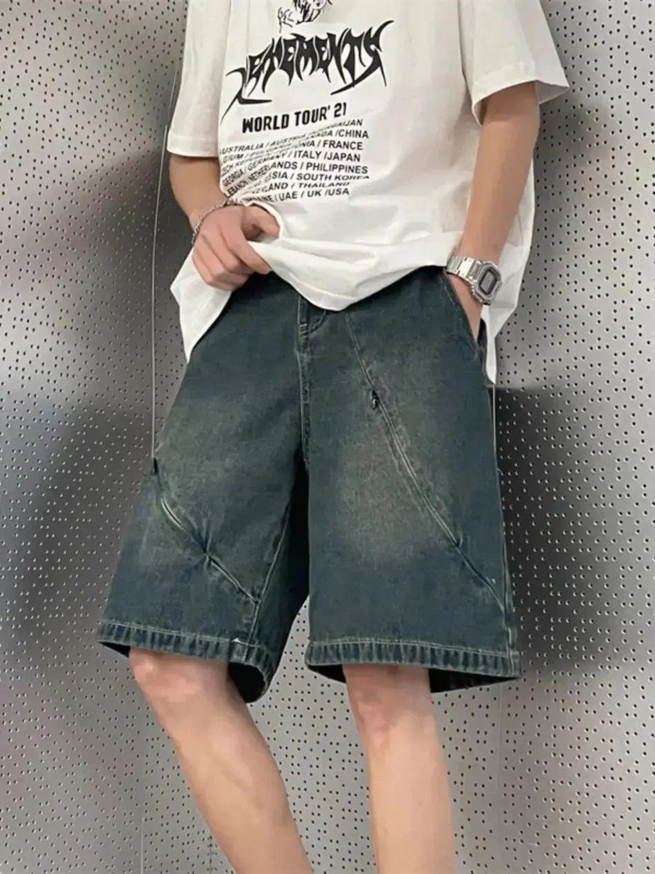 Japanese Brand Retro loose and versatile denim shorts Size US 32 / EU 48 - 3 Thumbnail