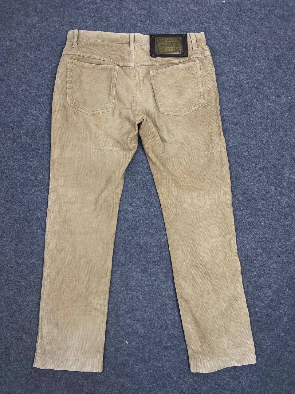 dolce and gabbana corduroy denim distressed rework